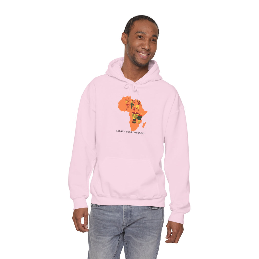 Africa Map Hoodie - 'Legacy. Built Different.' Afrocentric Graphic Pullover