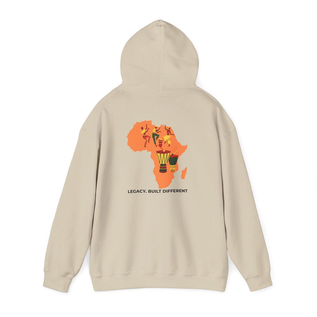 Africa Map Hoodie - 'Legacy. Built Different.' Afrocentric Graphic Pullover