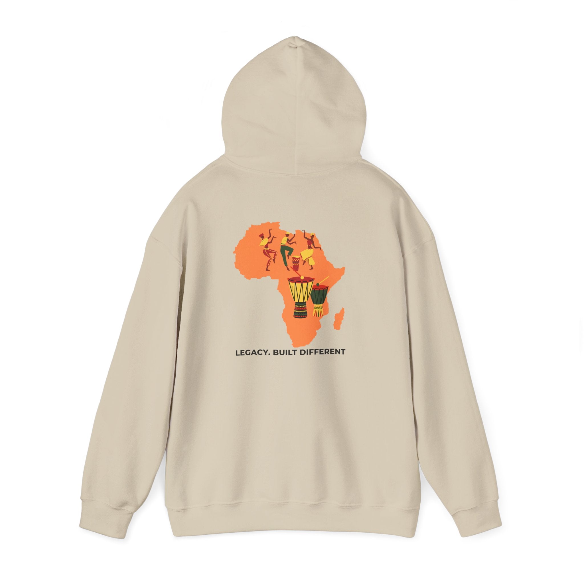 Africa Map Hoodie - 'Legacy. Built Different.' Afrocentric Graphic Pullover
