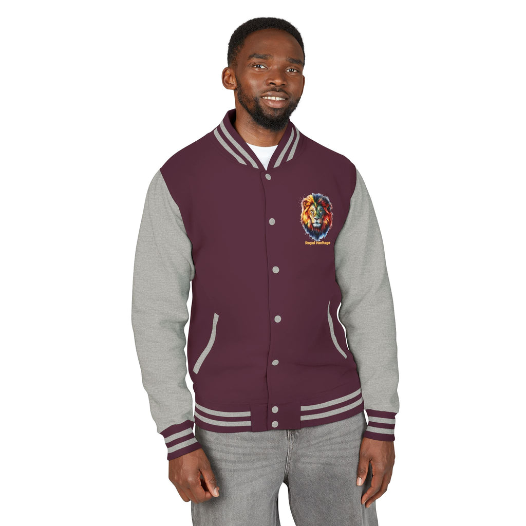 Lion Graphic Letterman Jacket — "Royal Heritage" Varsity Jacket