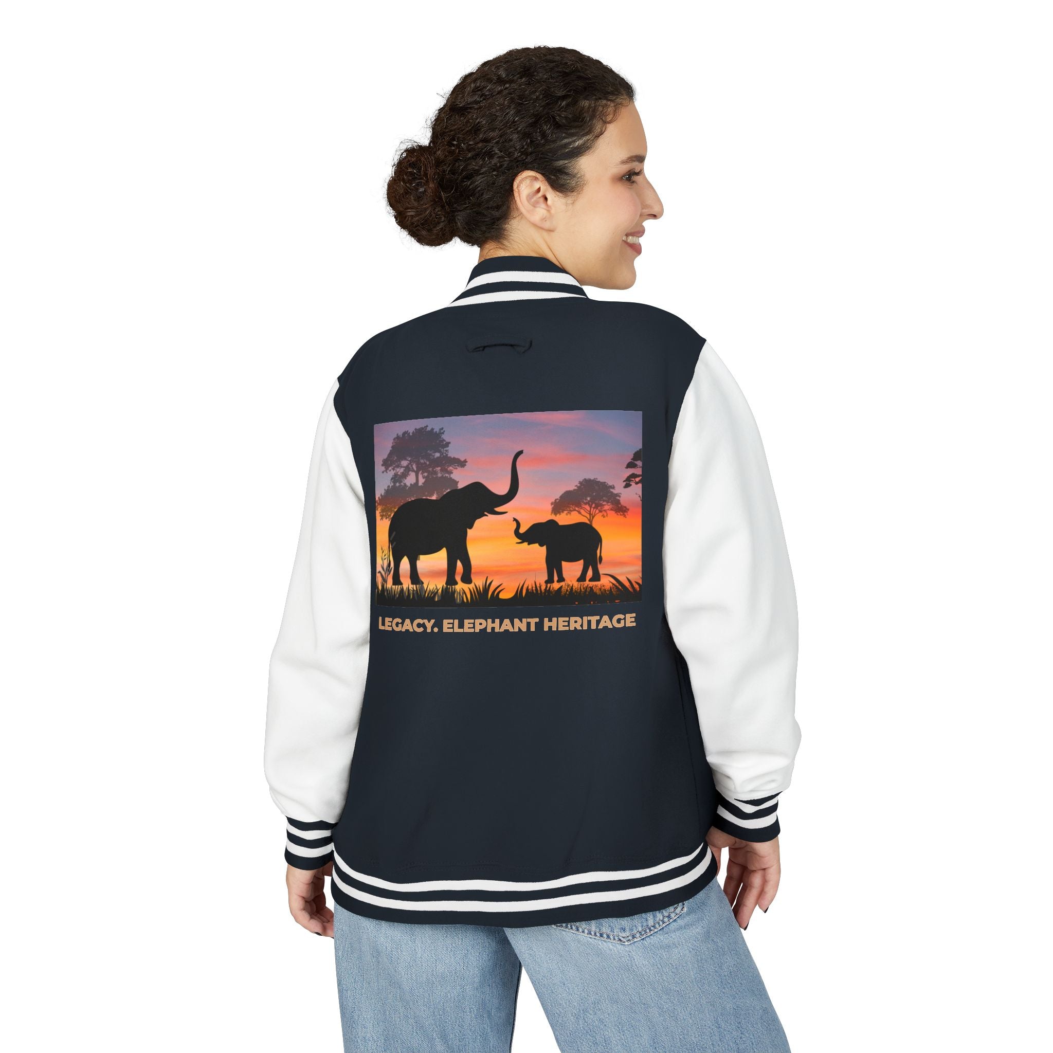 Letterman Jacket — Legacy Elephant Heritage Sunset Design