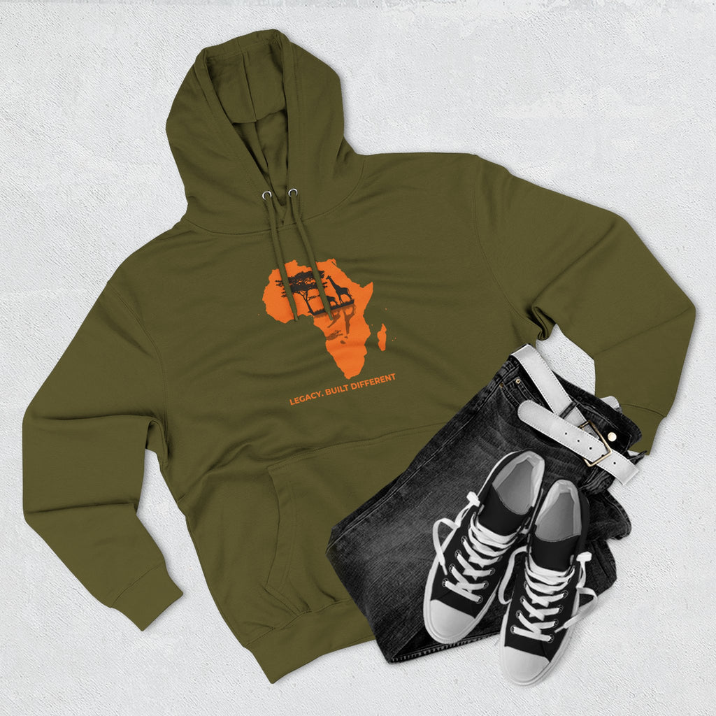 Africa Silhouette Hoodie — 'Legacy: Built Different' Graphic Pullover