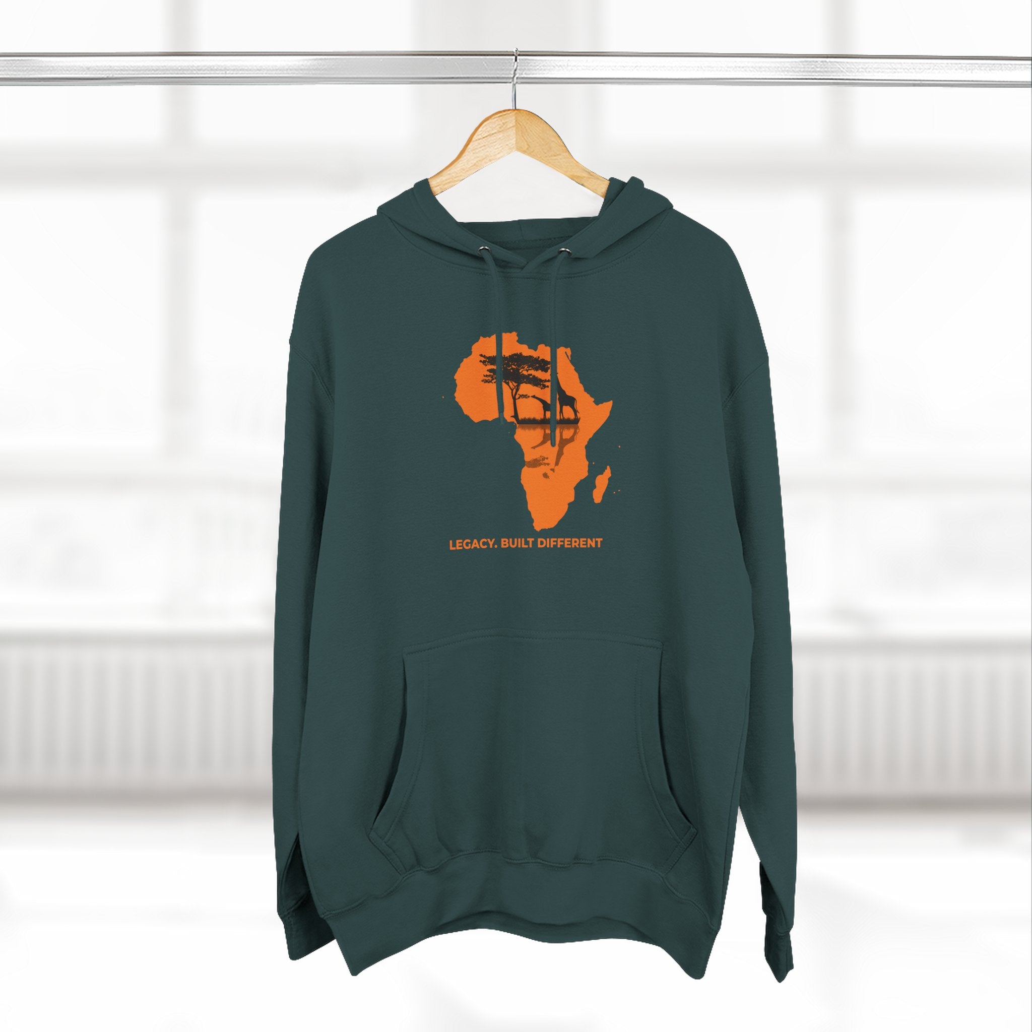 Africa Silhouette Hoodie — 'Legacy: Built Different' Graphic Pullover