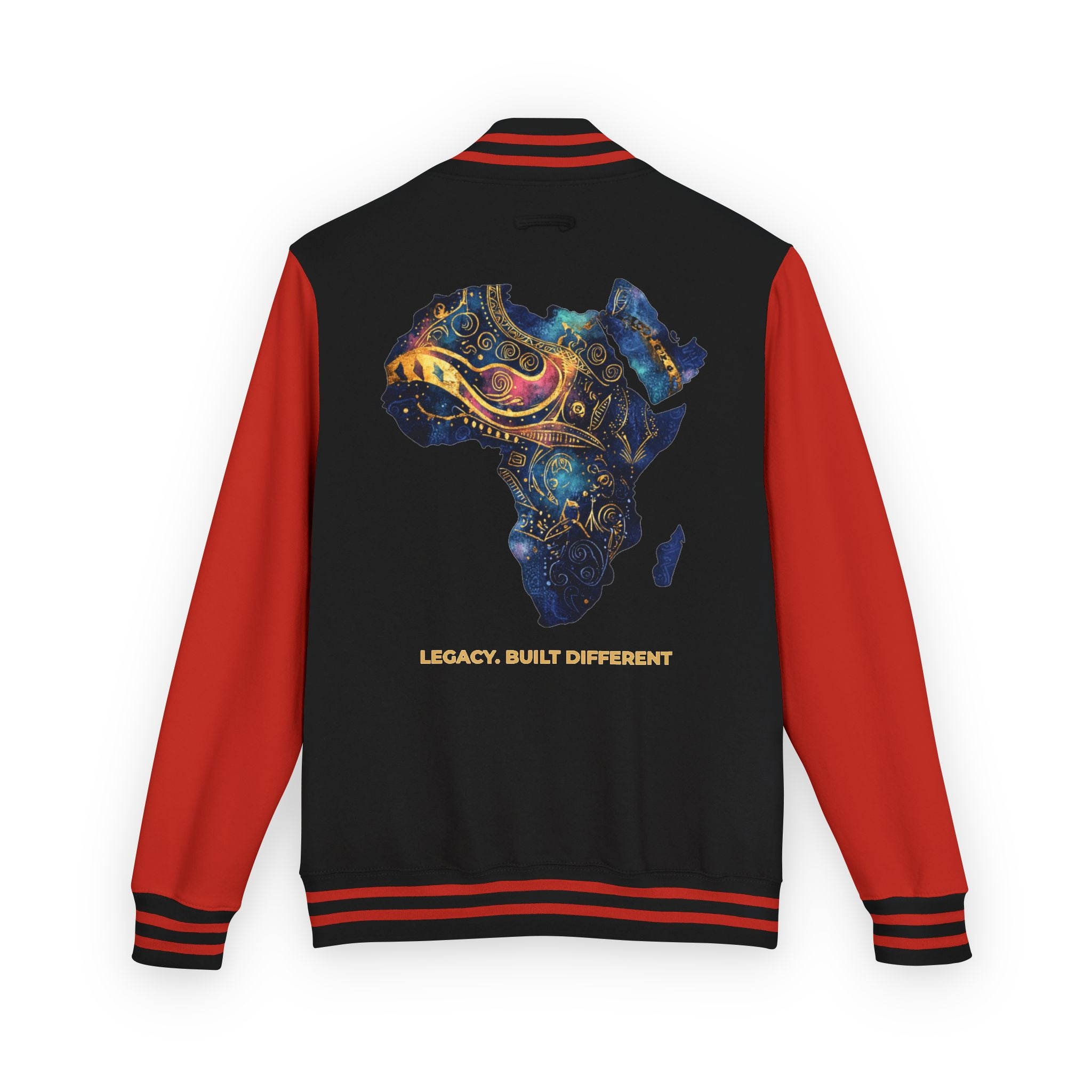 Africa Map Letterman Jacket — Colorful African Continent Graphic Bomber