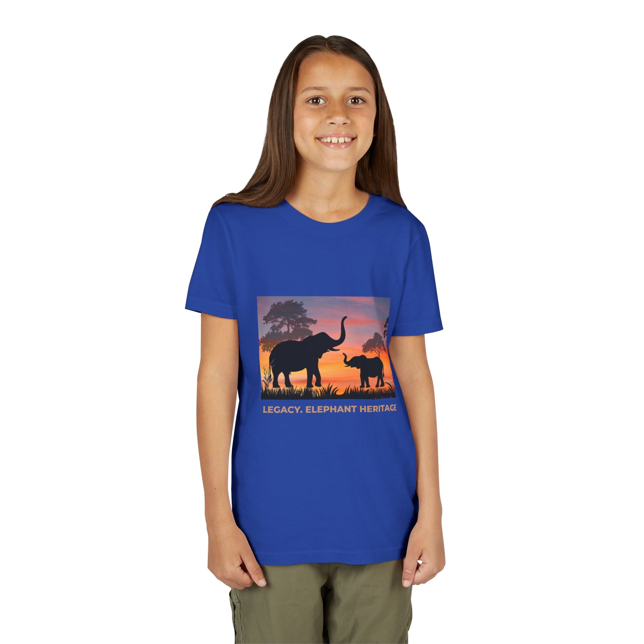 Youth Elephant Sunset Tee — 'Legacy, Love & Heritage' Kids Shirt