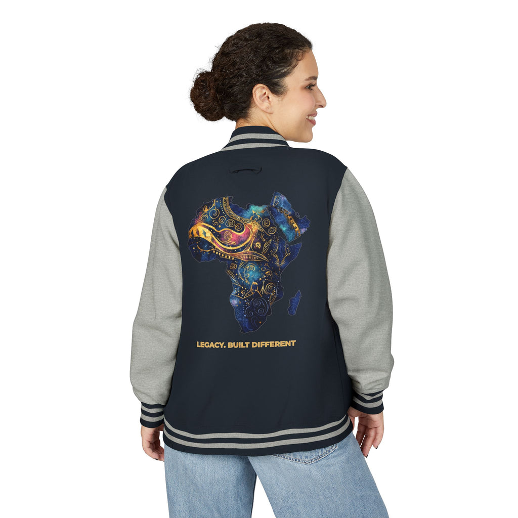 Africa Map Letterman Jacket — Colorful African Continent Graphic Bomber