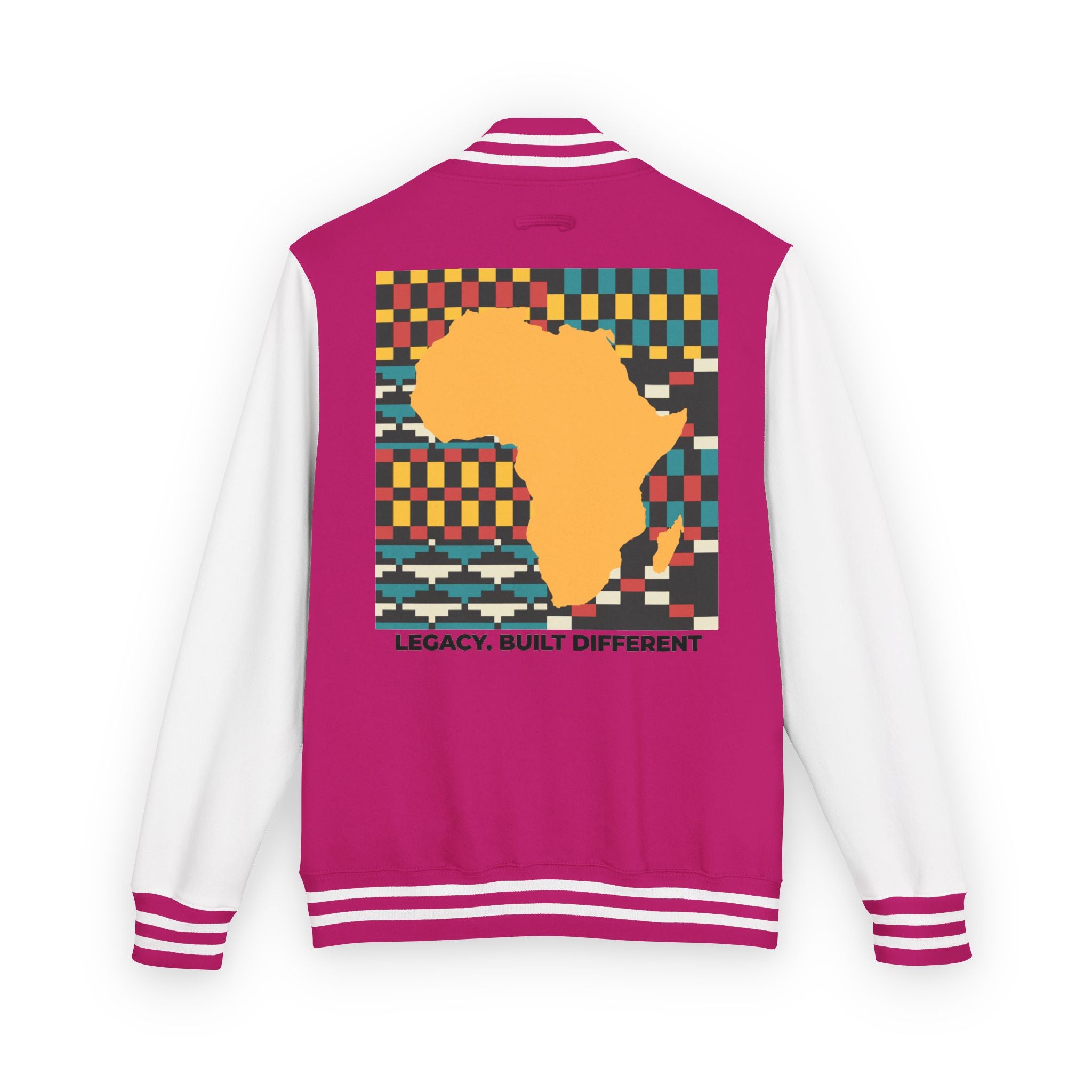 Letterman Jacket - Africa Map Kente Pattern "Legacy Built Different"