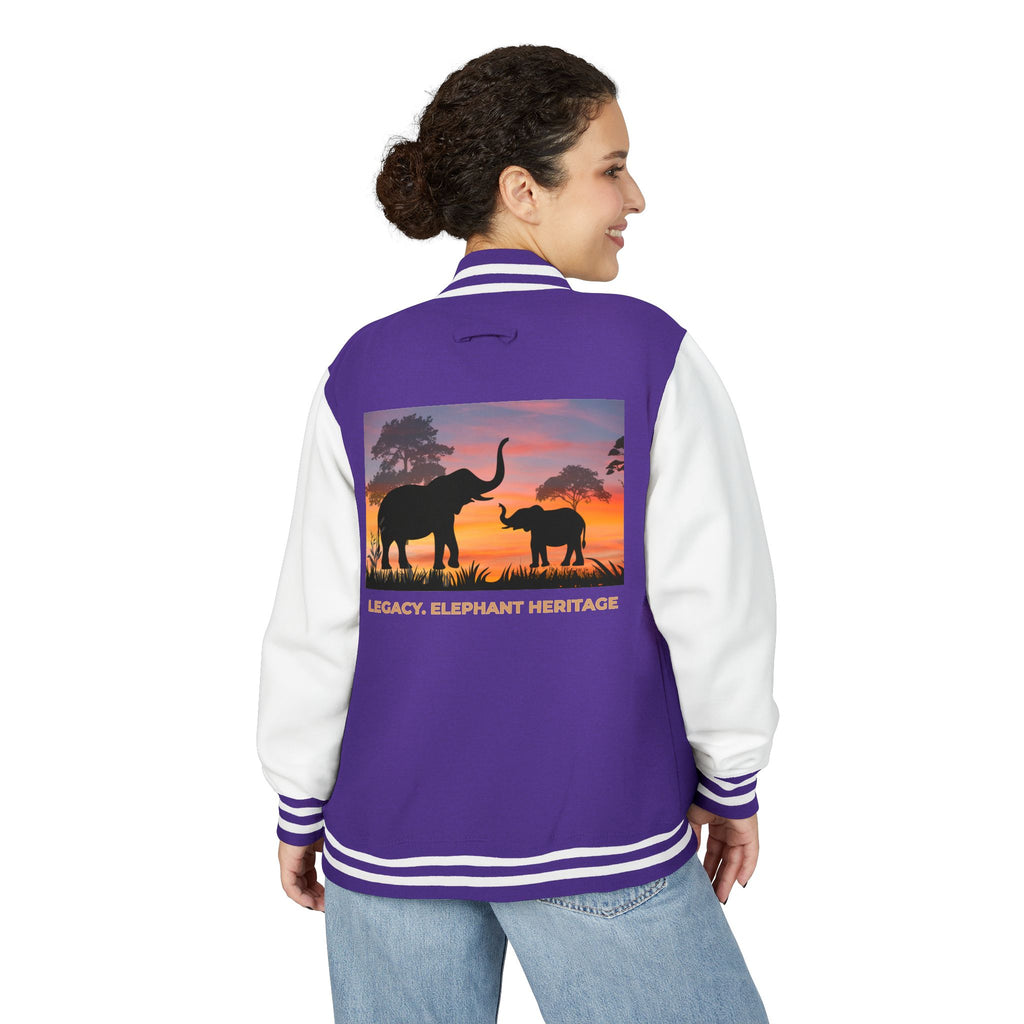 Letterman Jacket — Legacy Elephant Heritage Sunset Design