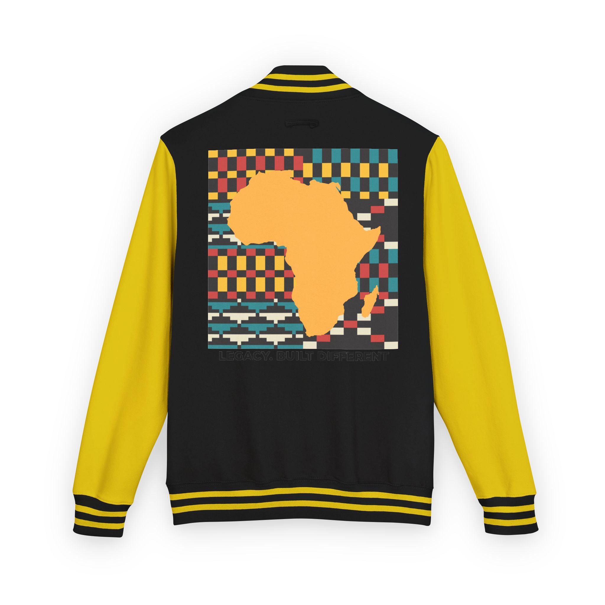 Letterman Jacket - Africa Map Kente Pattern "Legacy Built Different"
