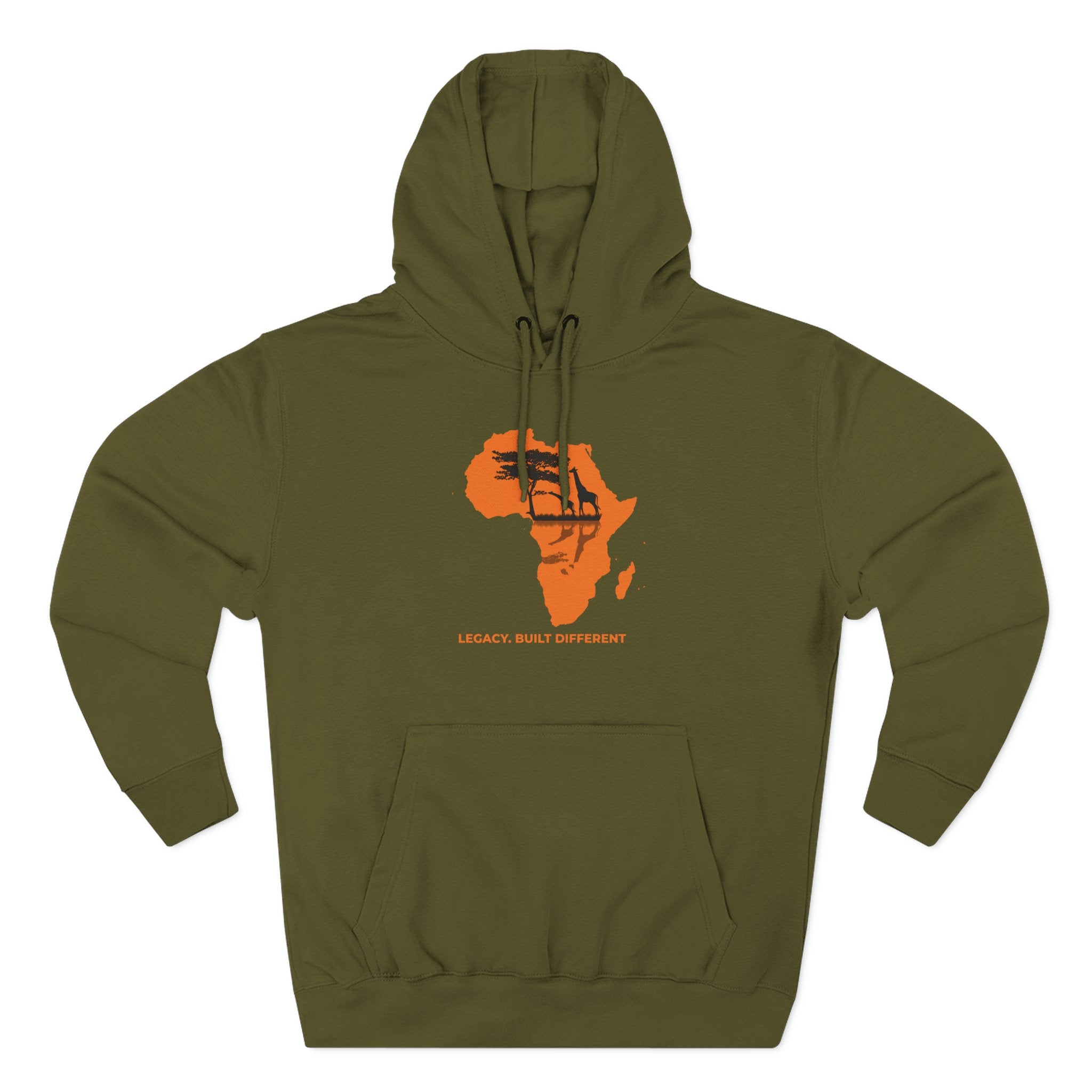 Africa Silhouette Hoodie — 'Legacy: Built Different' Graphic Pullover