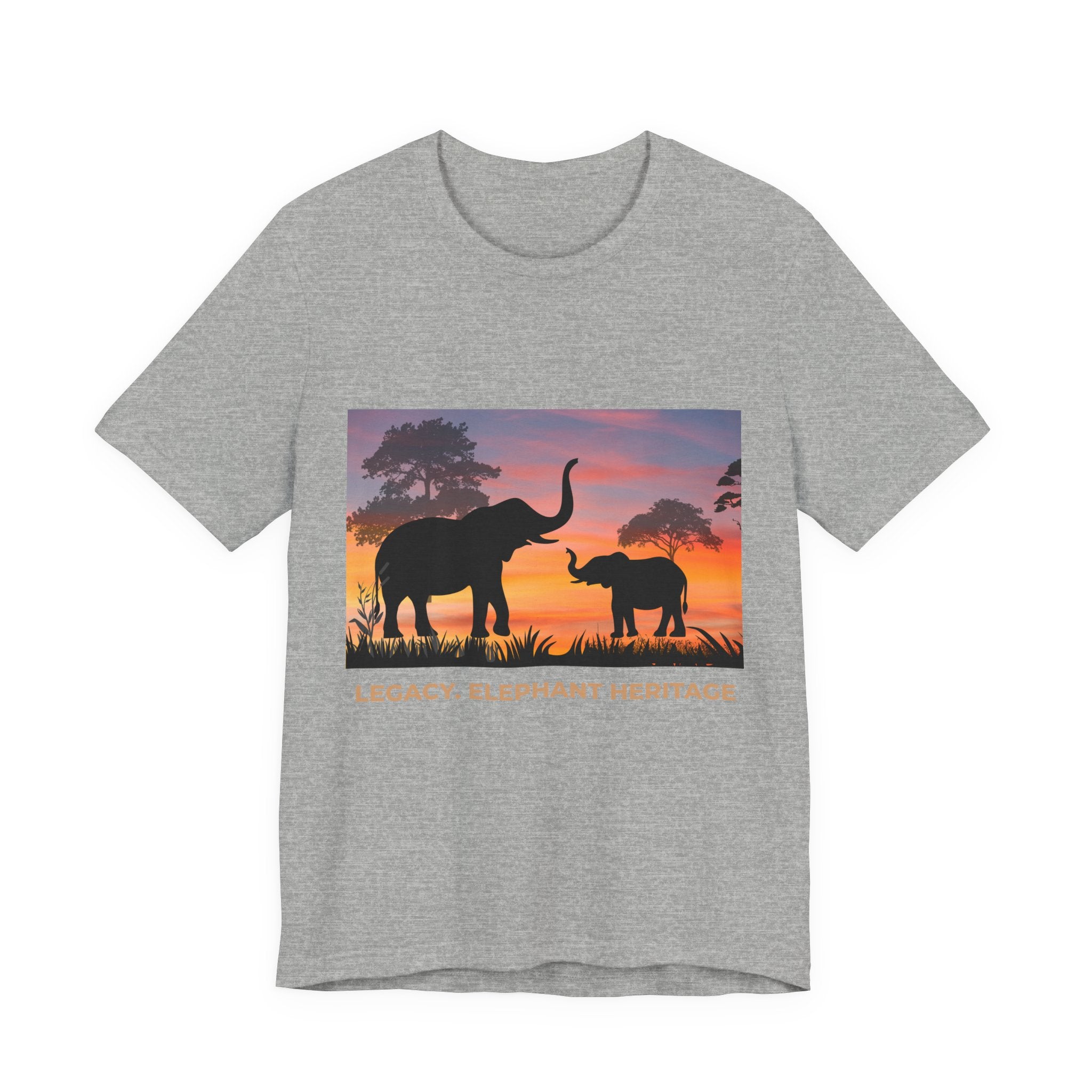 Elephant Sunset Tee — "Legacy, Elephant Heritage" Graphic T-Shirt