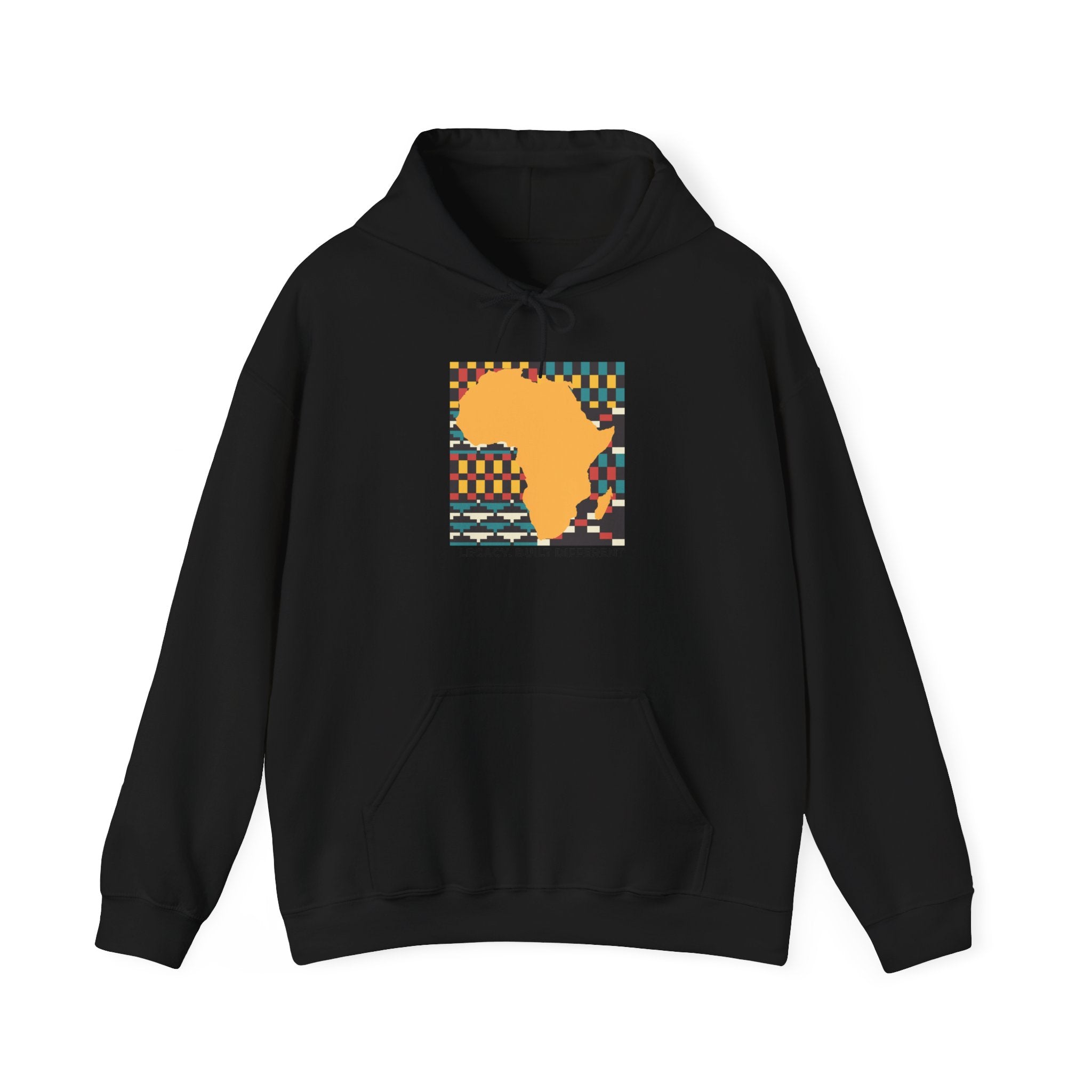 Africa Silhouette Kente Hoodie — "Legacy, Built Different"