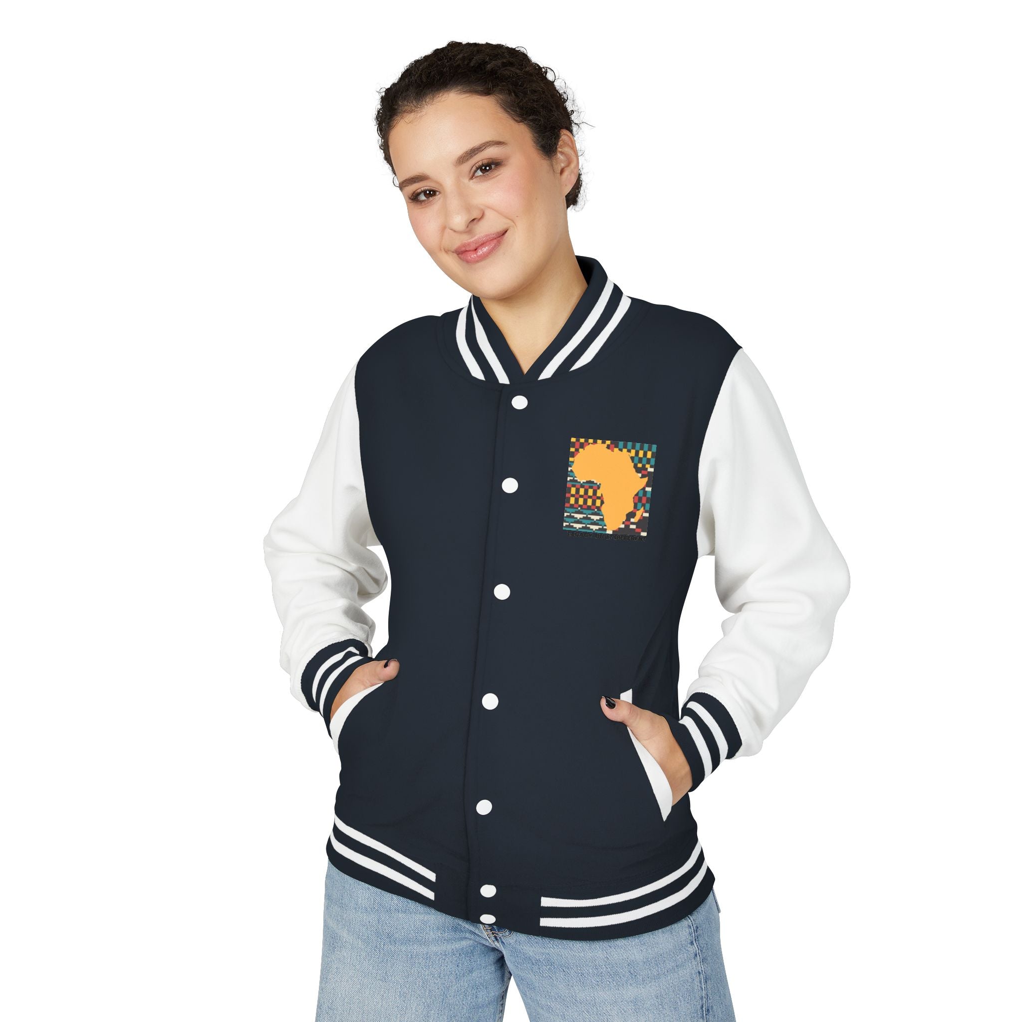 Letterman Jacket - Africa Map Kente Pattern "Legacy Built Different"