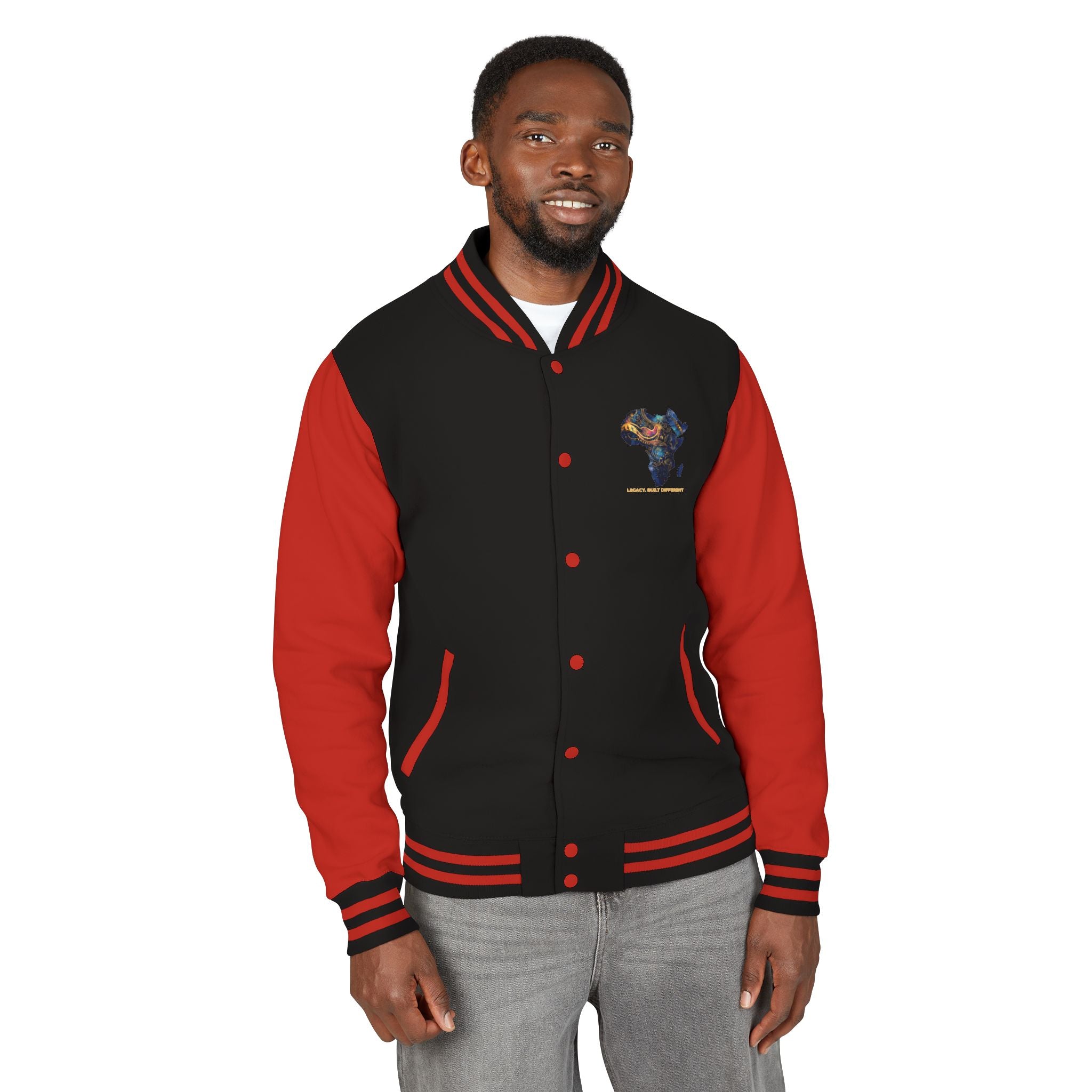Africa Map Letterman Jacket — Colorful African Continent Graphic Bomber