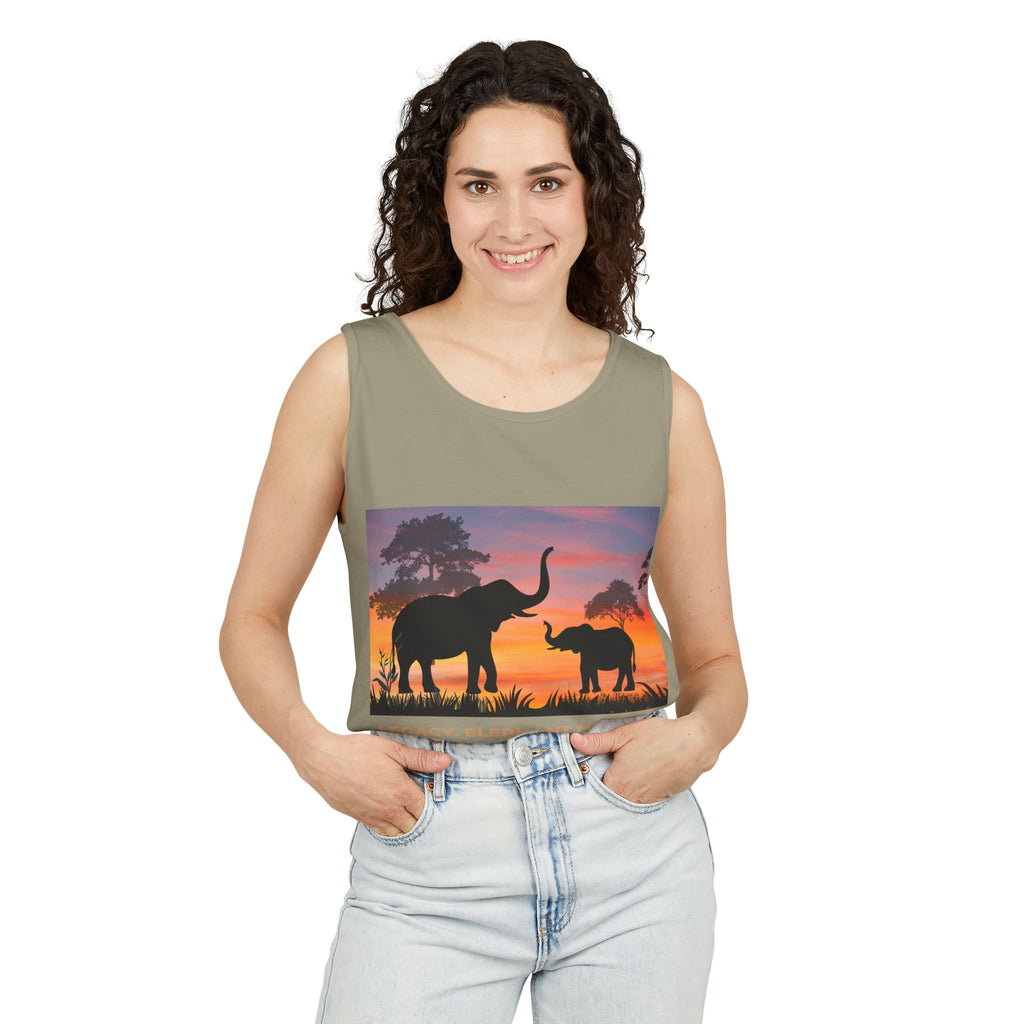 Elephant Sunset Tank Top — Mama & Baby Silhouette Beachwear