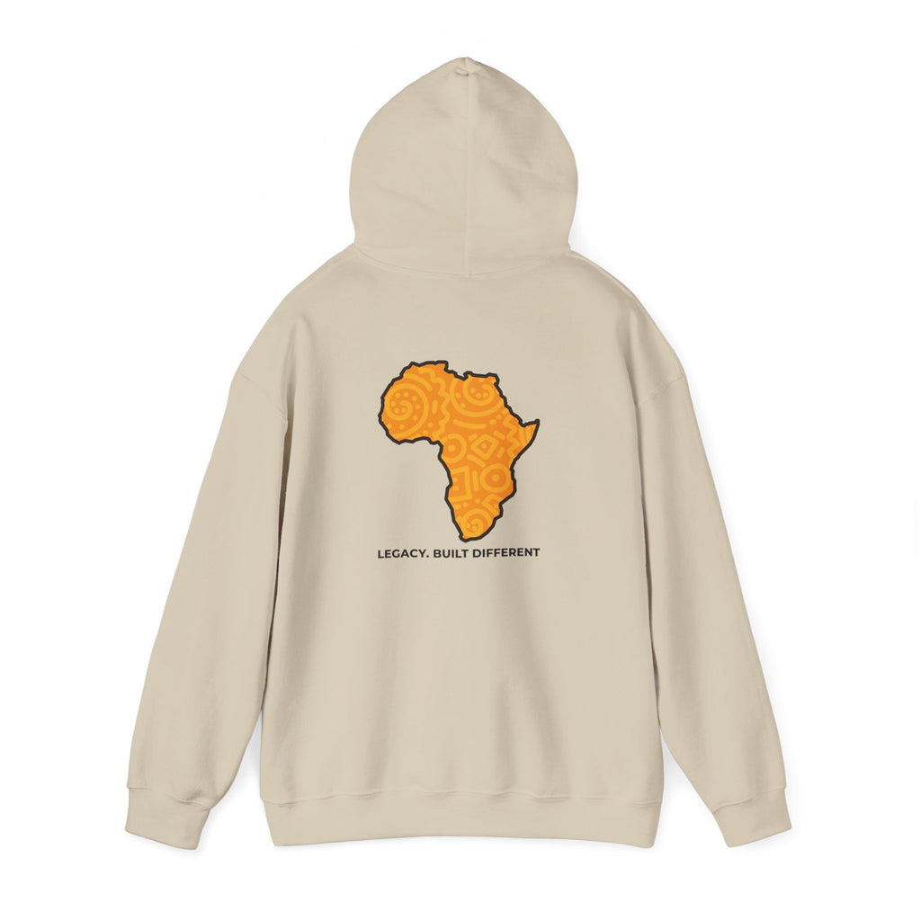 Africa Map Hoodie — "Legacy. Built Different." Printed Pullover