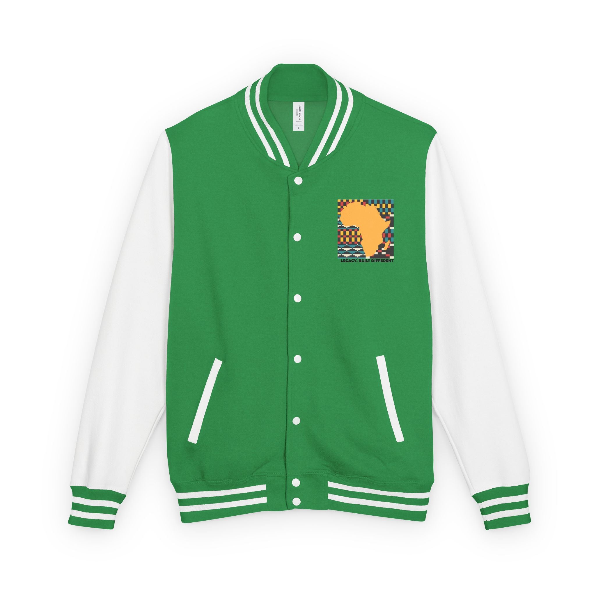 Letterman Jacket - Africa Map Kente Pattern "Legacy Built Different"