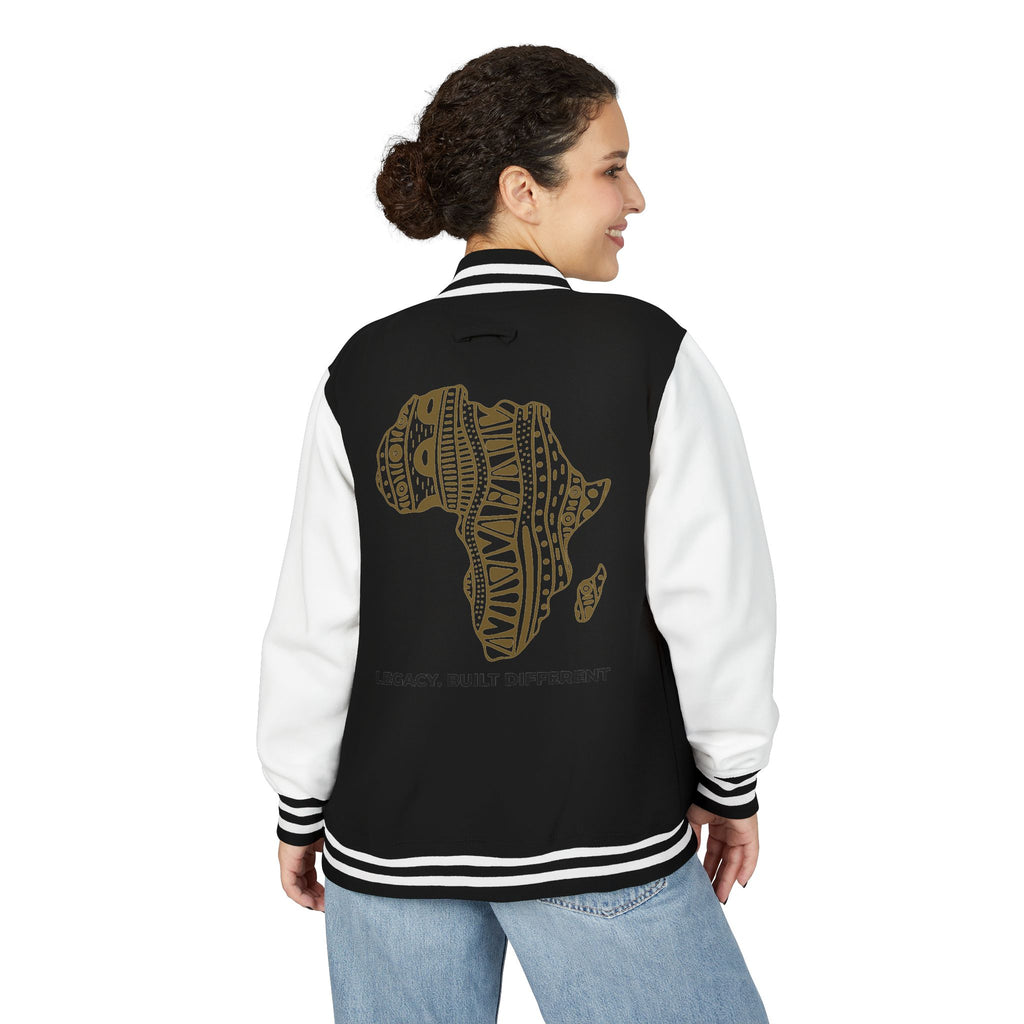 Letterman Jacket — African Pattern Map "Legacy. Built Different"