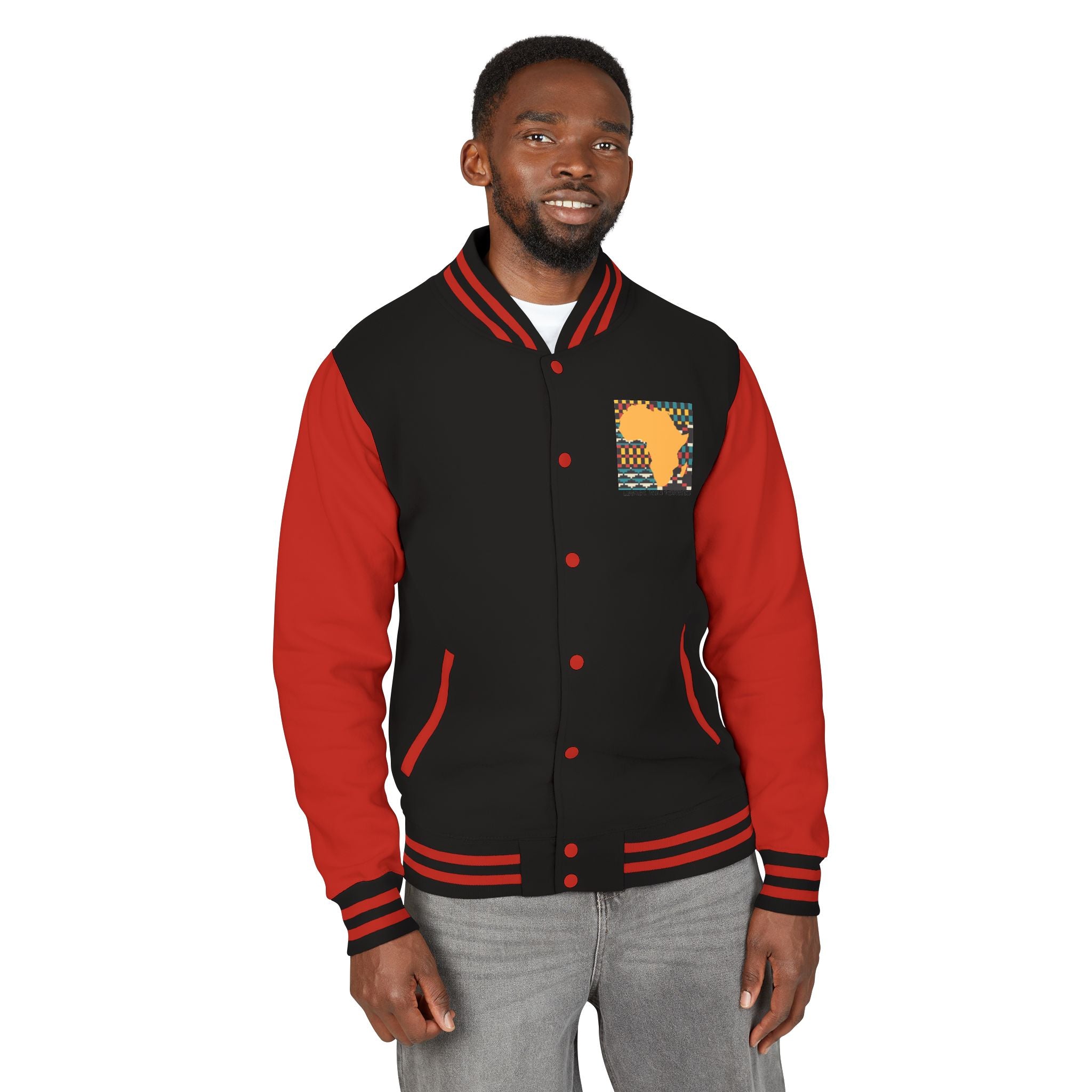 Letterman Jacket - Africa Map Kente Pattern "Legacy Built Different"