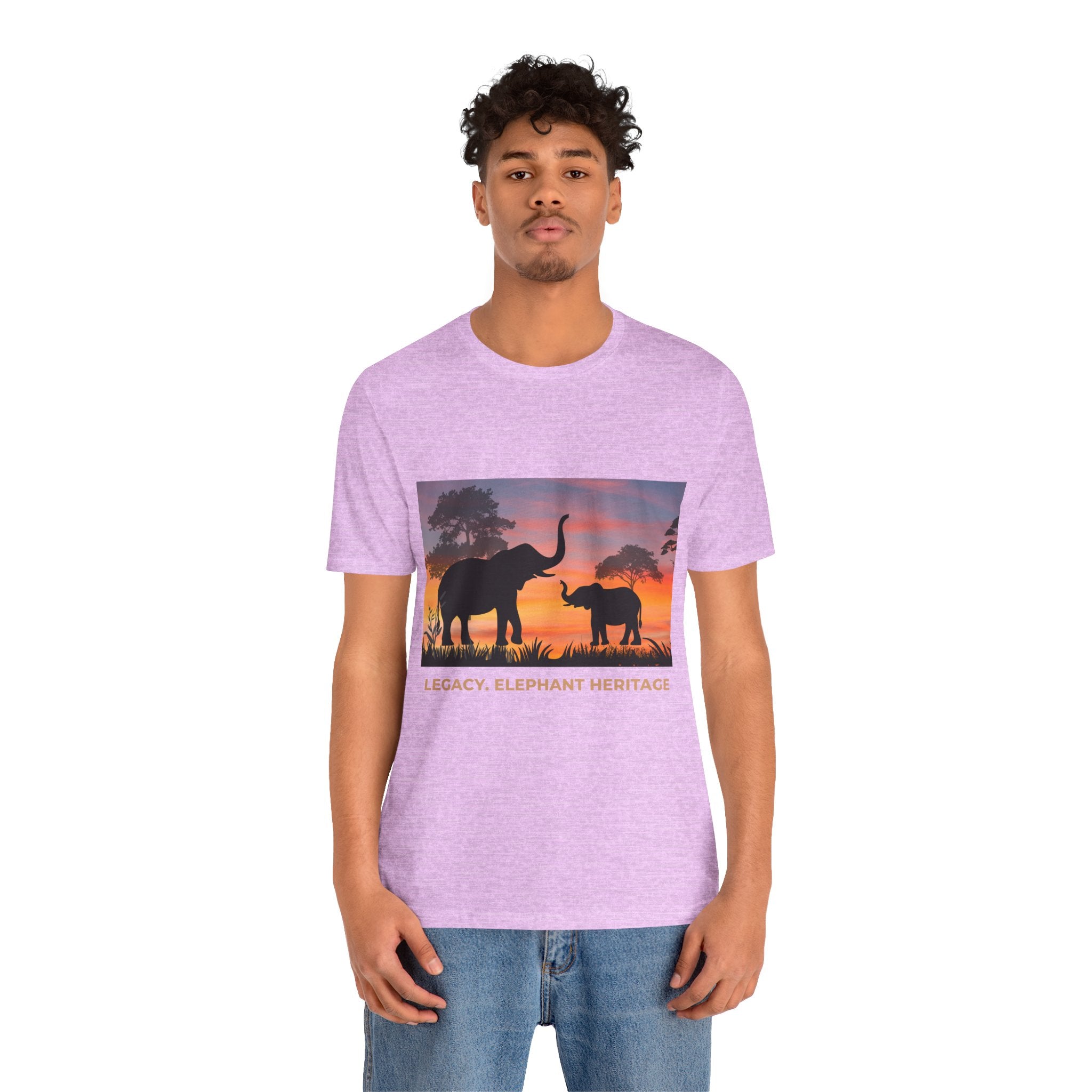 Elephant Sunset Tee — "Legacy, Elephant Heritage" Graphic T-Shirt