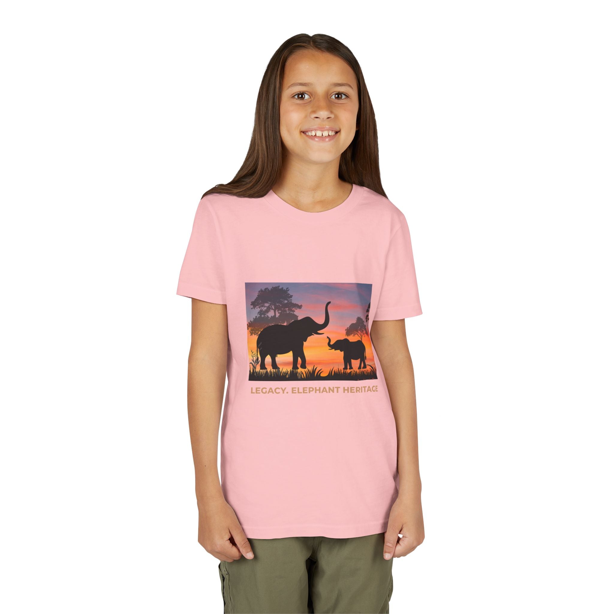 Youth Elephant Sunset Tee — 'Legacy, Love & Heritage' Kids Shirt