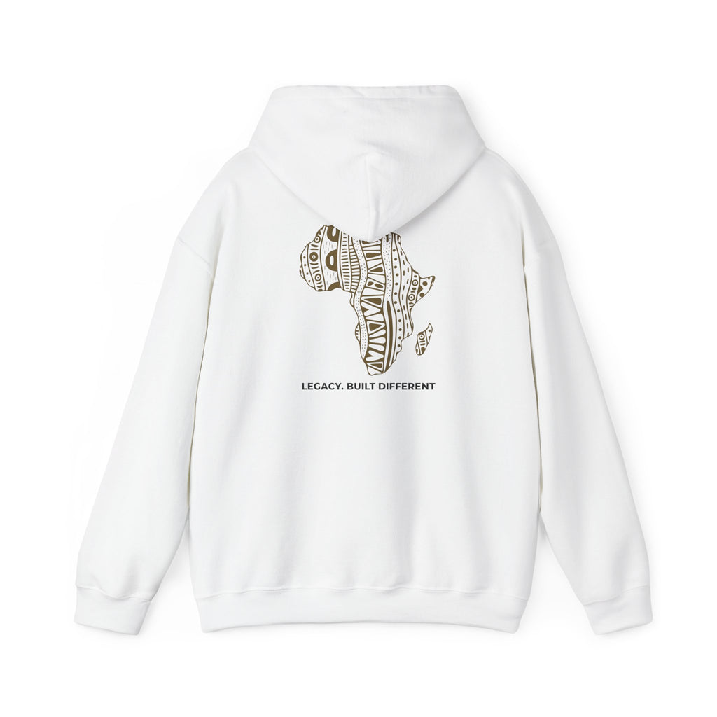 Africa Pattern Hoodie — "Legacy. Built Different." Graphic Sweatshirt