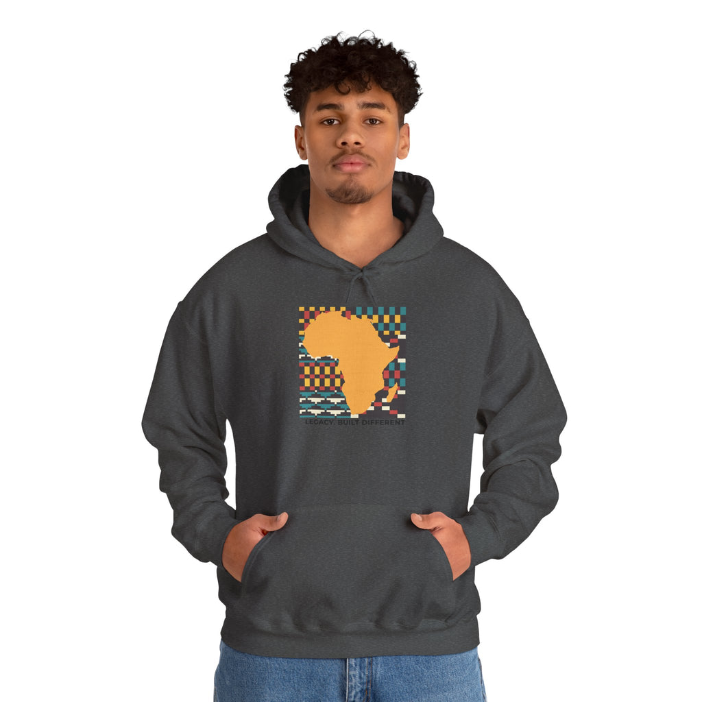 Africa Silhouette Kente Hoodie — "Legacy, Built Different"