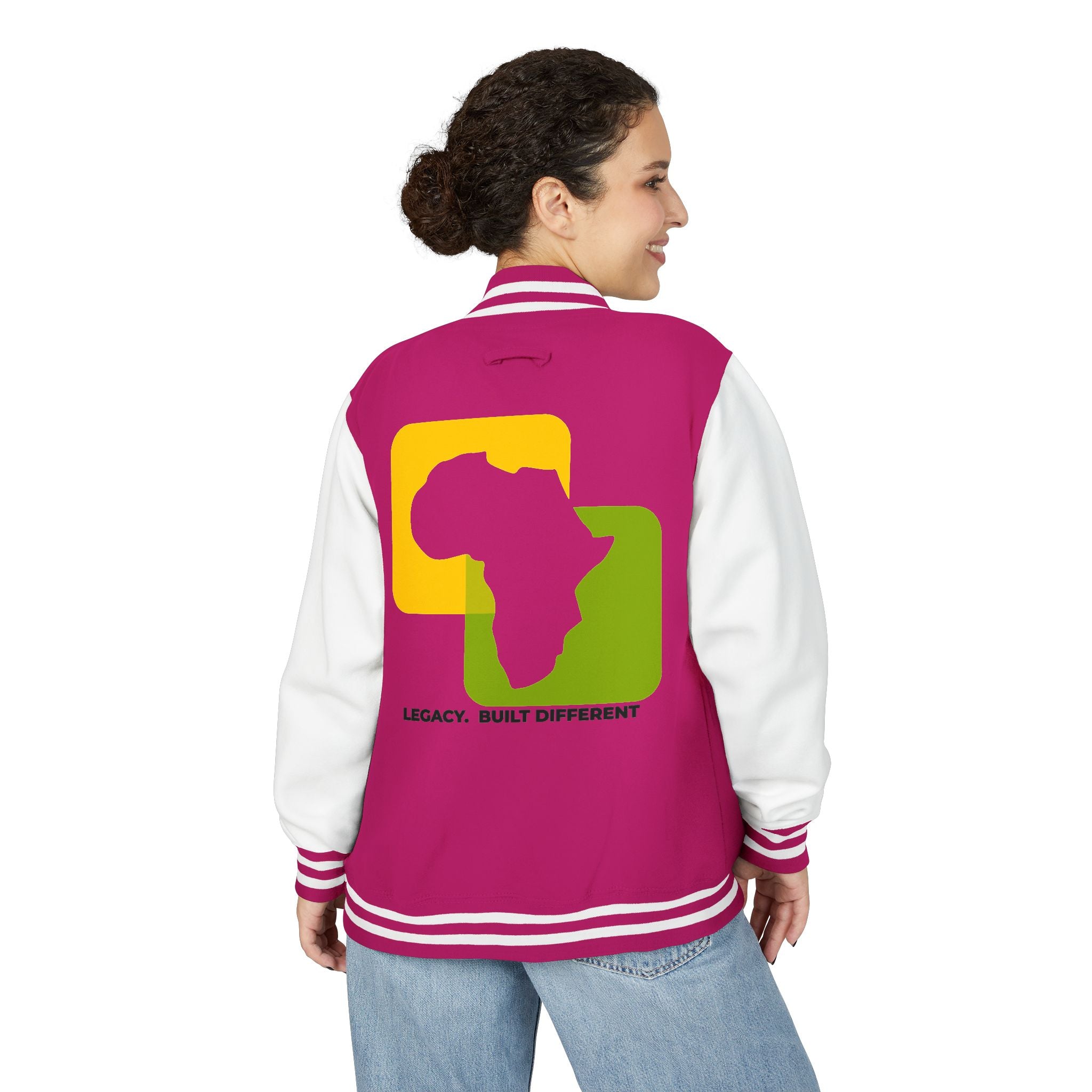 Letterman Jacket — Afrocentric Africa Map Design ("Legacy. Built Different")