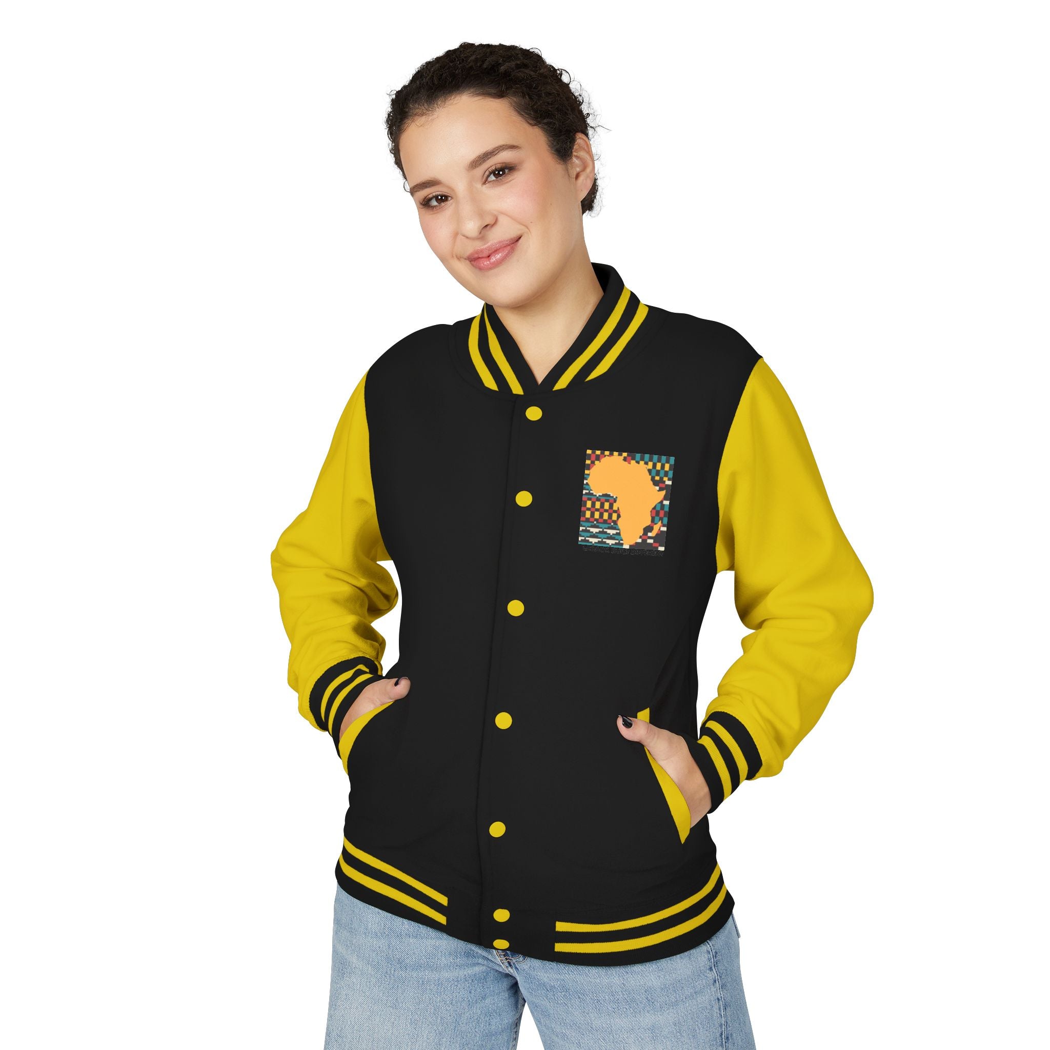 Letterman Jacket - Africa Map Kente Pattern "Legacy Built Different"
