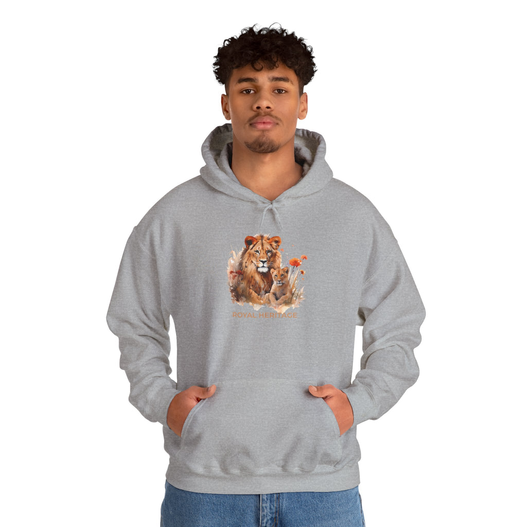 Hoodie — 'Royal Heritage' Lion & Cub Graphic Pullover