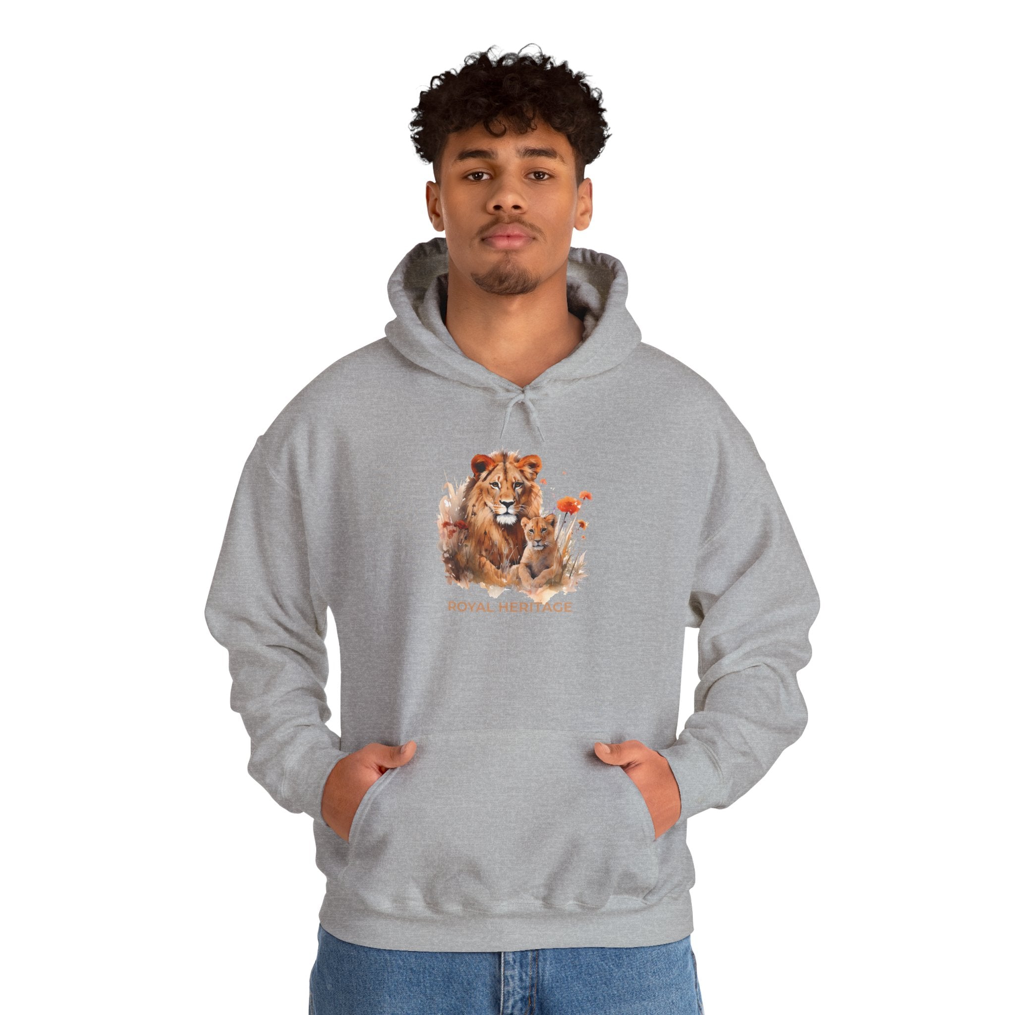 Hoodie — 'Royal Heritage' Lion & Cub Graphic Pullover