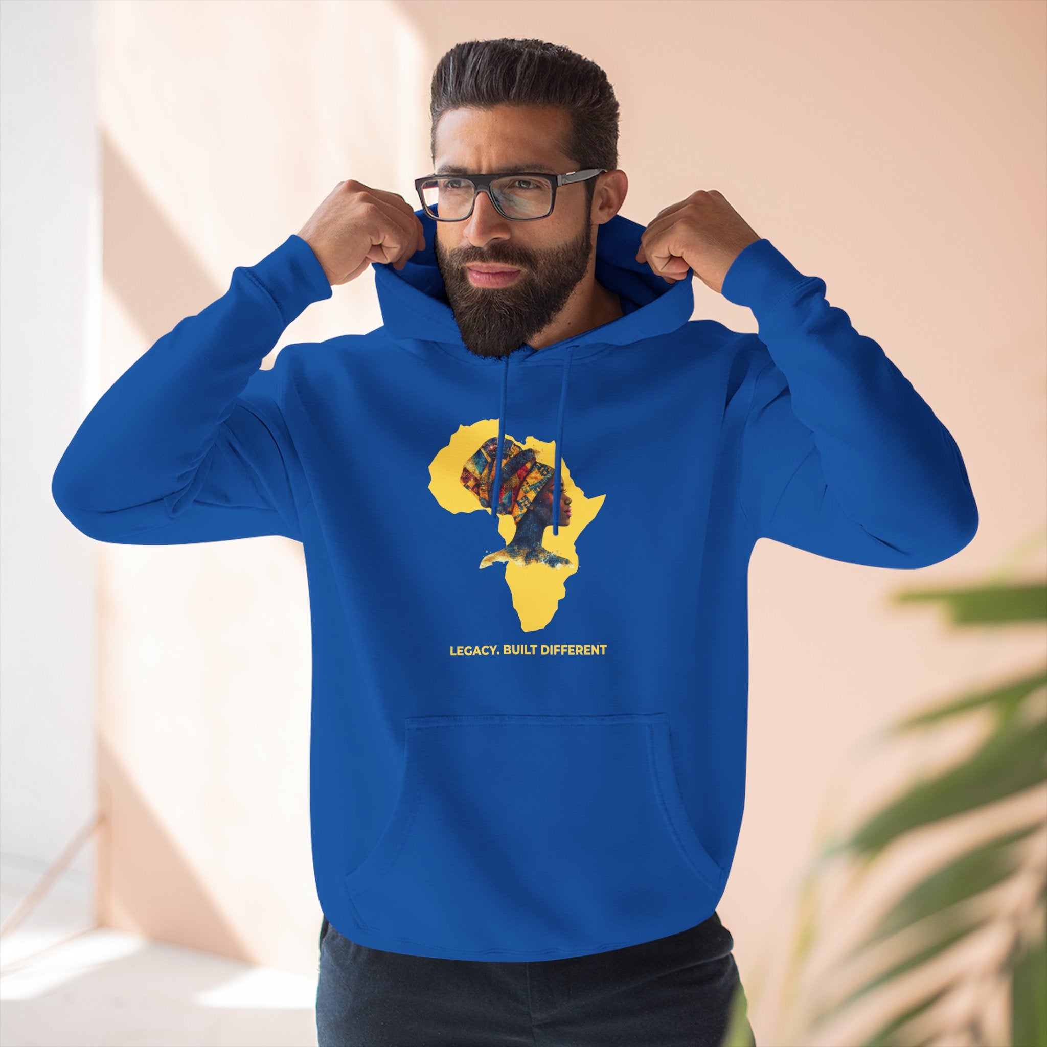 Hoodie — African Profile Art on Yellow Africa Silhouette (Legacy, Beauty, Empowerment)