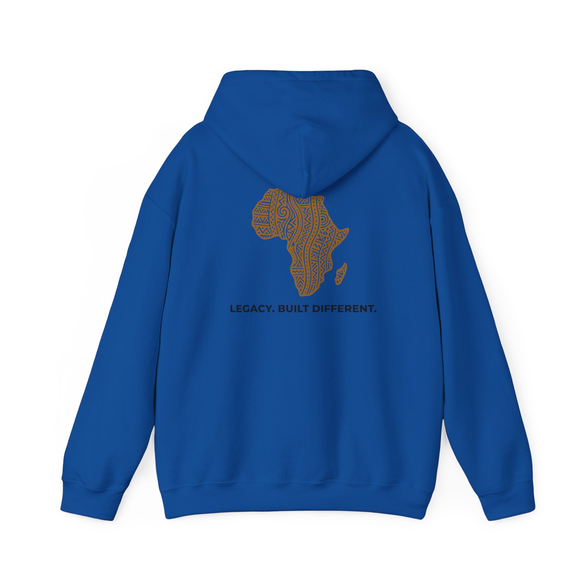 Africa Map Hoodie — 'Legacy. Built Different.' Cultural Pattern Pullover