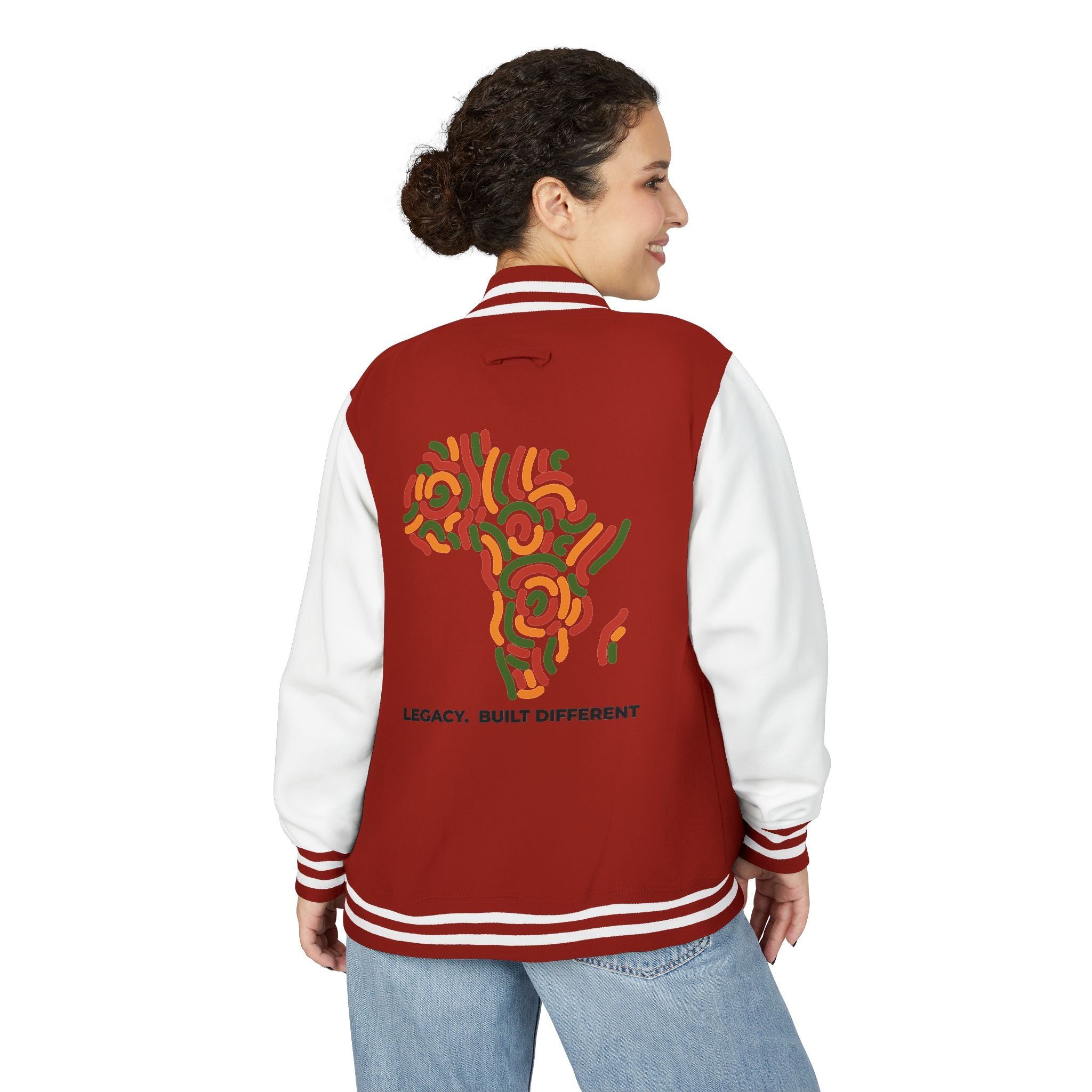 Letterman Jacket — African Heritage Map "Legacy. Built Different"
