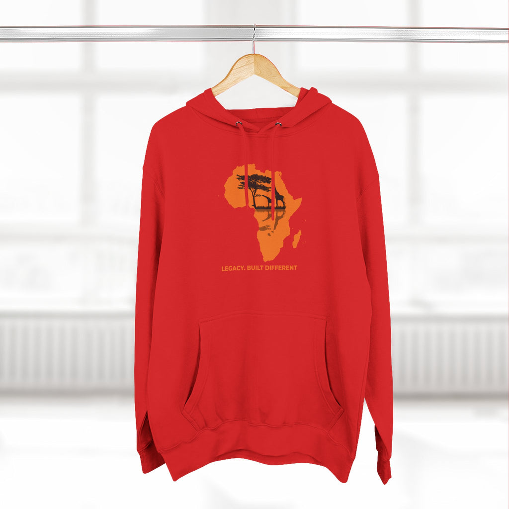Africa Silhouette Hoodie — 'Legacy: Built Different' Graphic Pullover