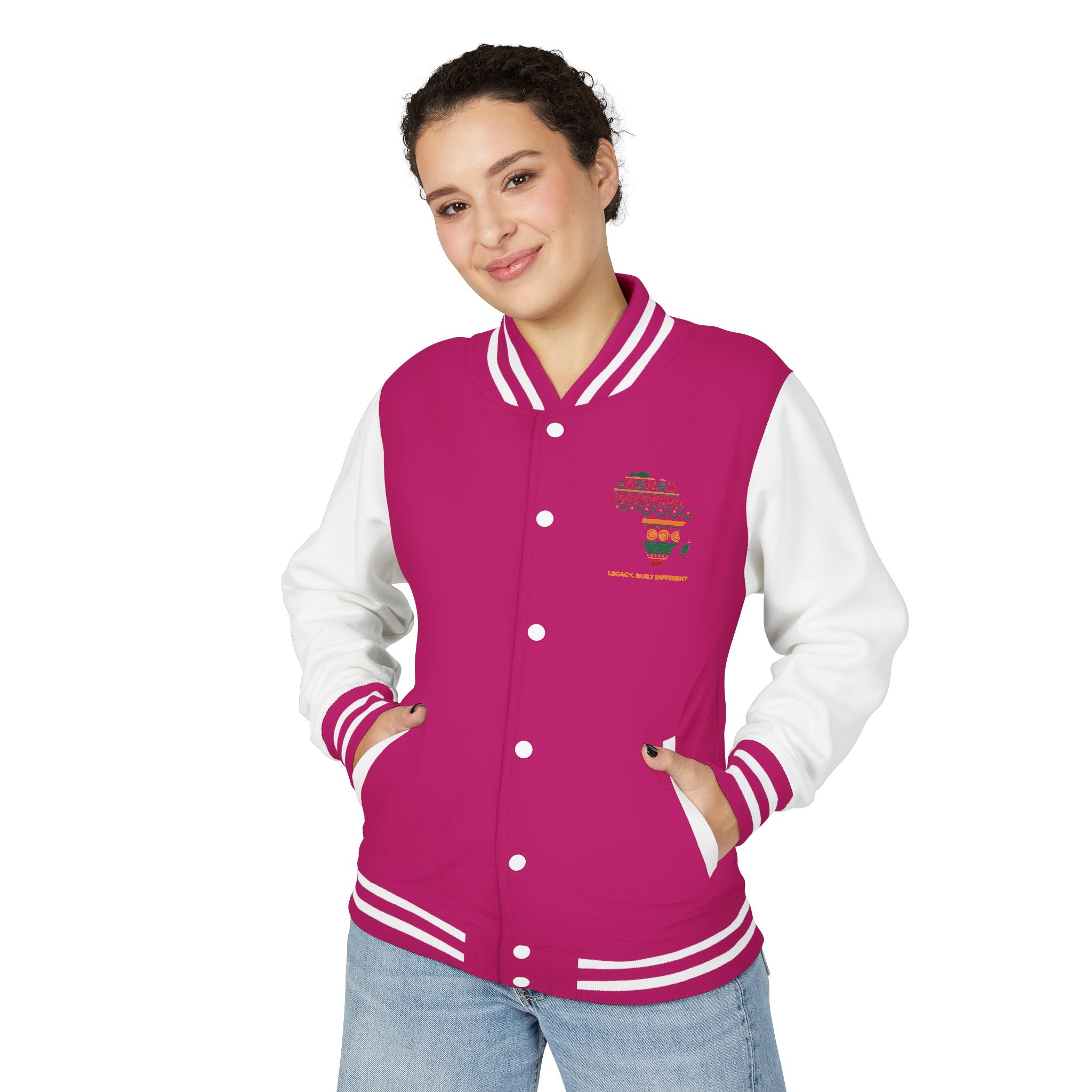 Africa Pattern Letterman Jacket — "Legacy, Unity, Strength"