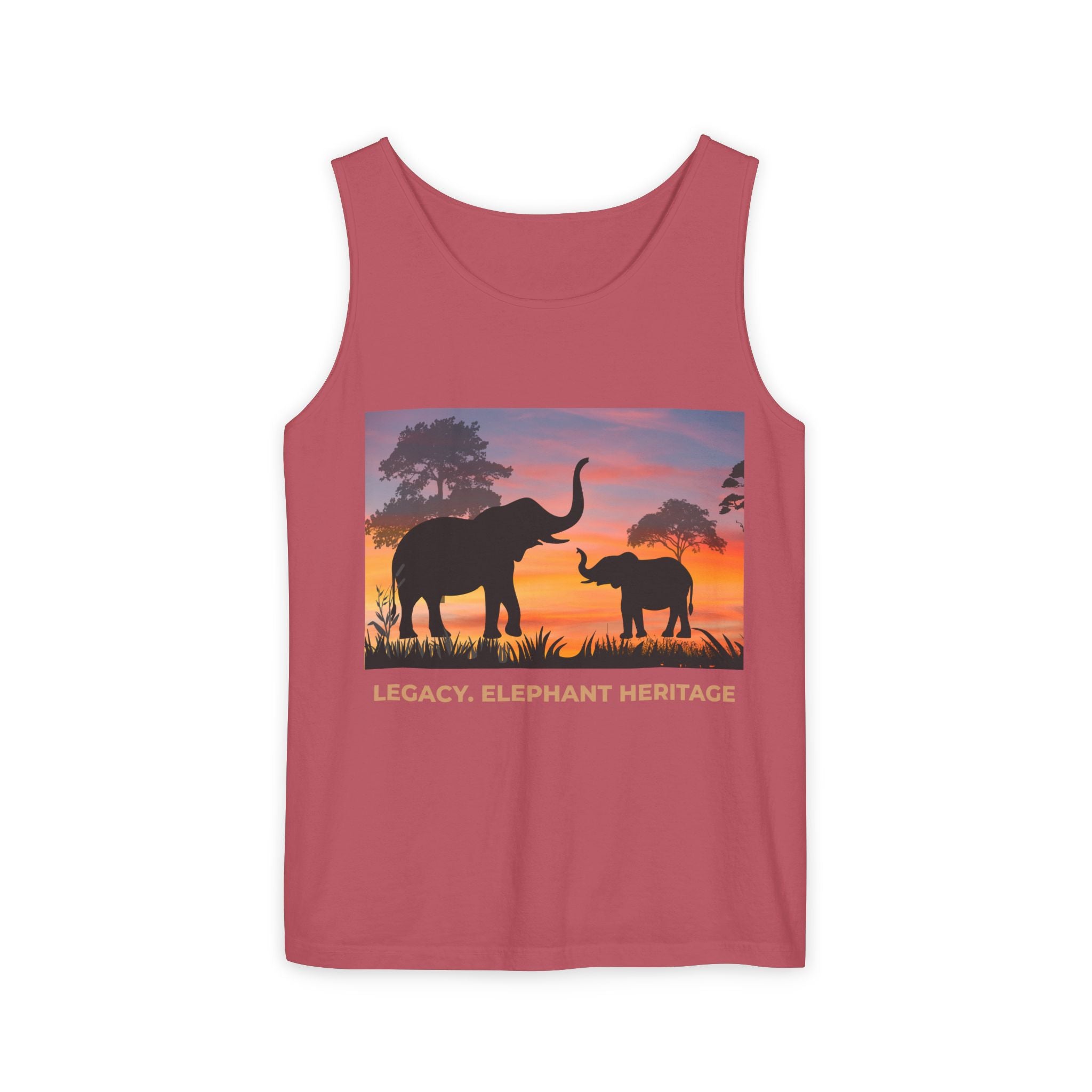 Elephant Sunset Tank Top — Mama & Baby Silhouette Beachwear