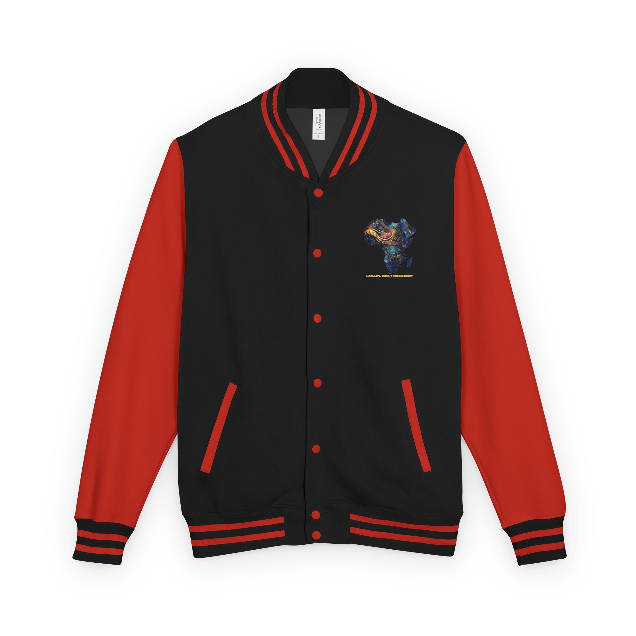 Africa Map Letterman Jacket — Colorful African Continent Graphic Bomber