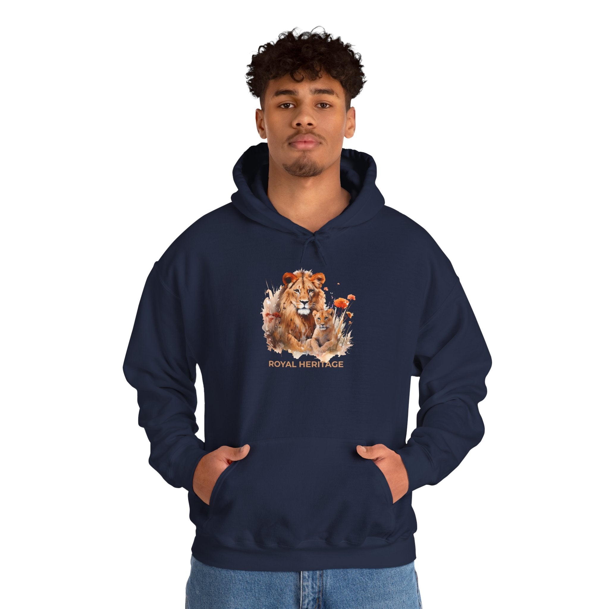 Hoodie — 'Royal Heritage' Lion & Cub Graphic Pullover