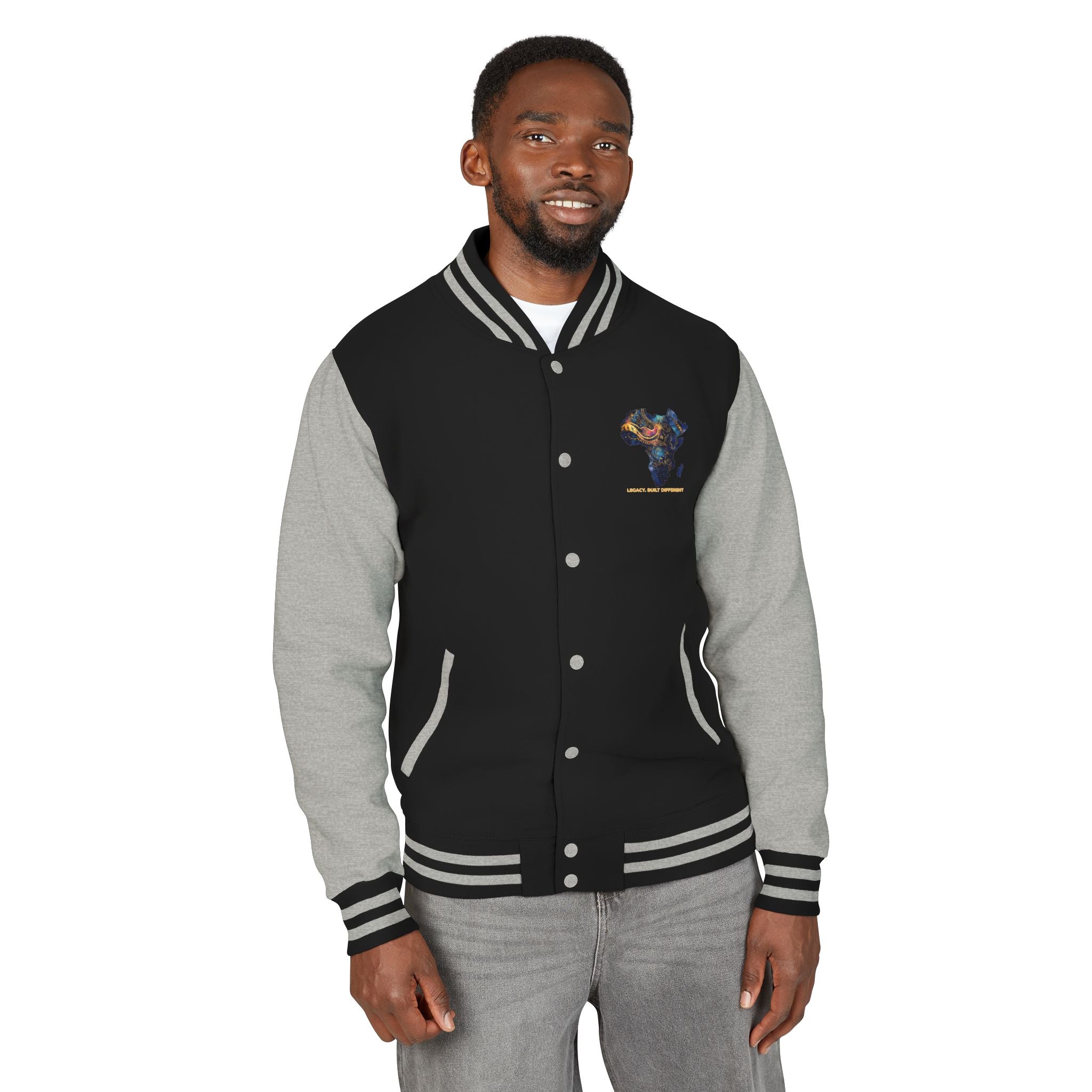 Africa Map Letterman Jacket — Colorful African Continent Graphic Bomber