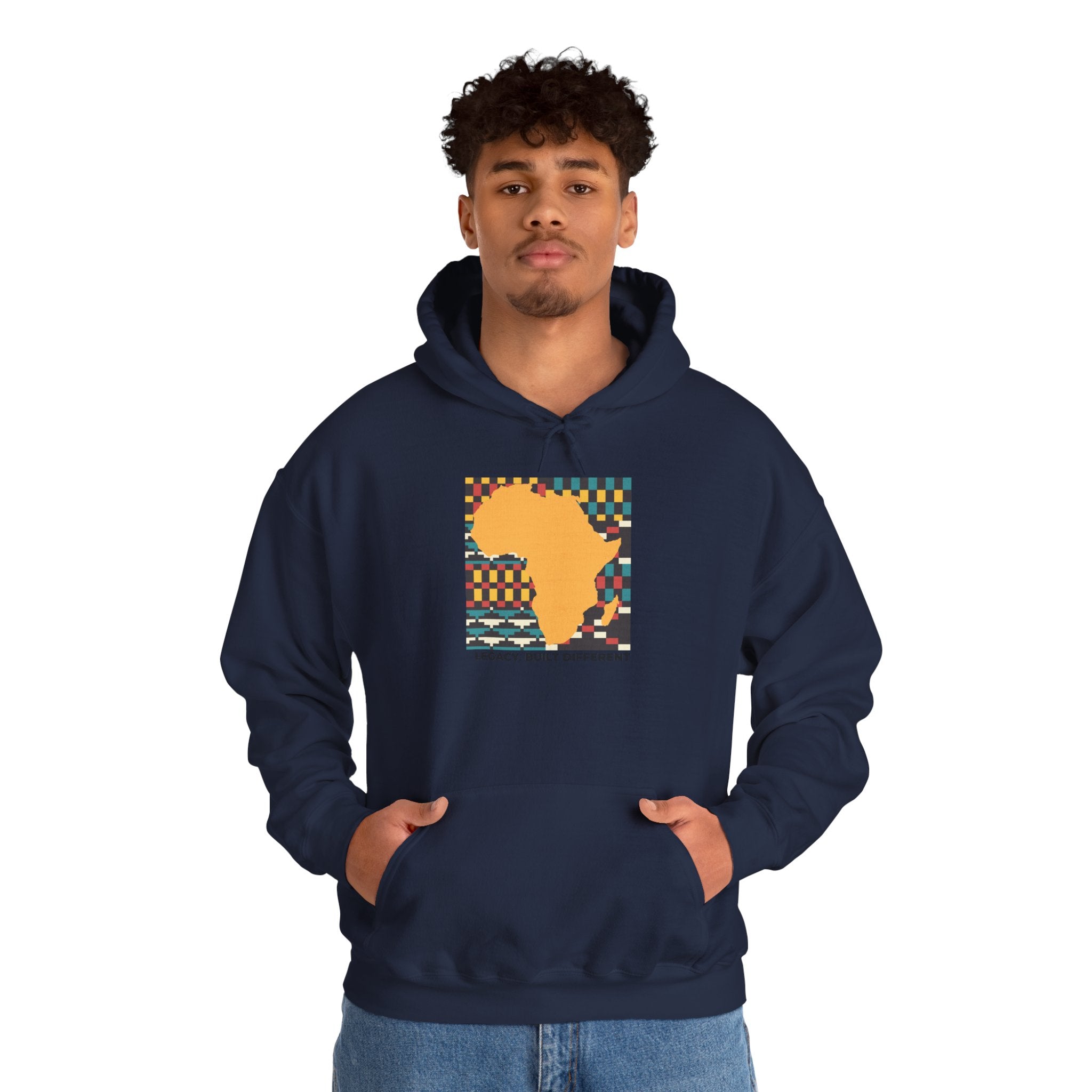 Africa Silhouette Kente Hoodie — "Legacy, Built Different"