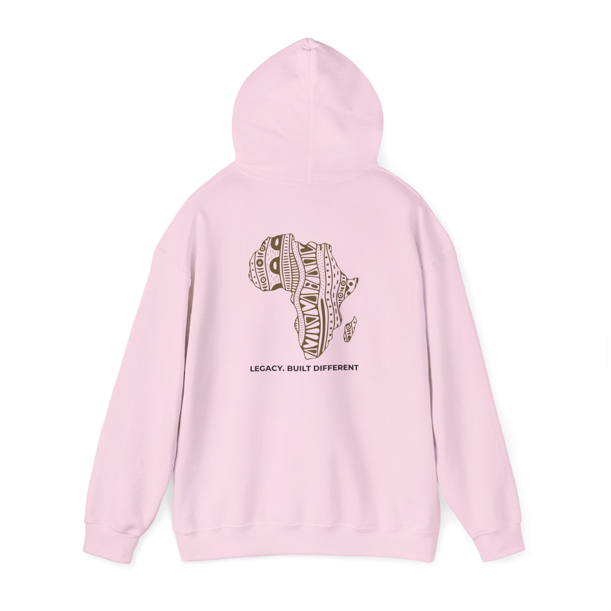 Africa Pattern Hoodie — "Legacy. Built Different." Graphic Sweatshirt