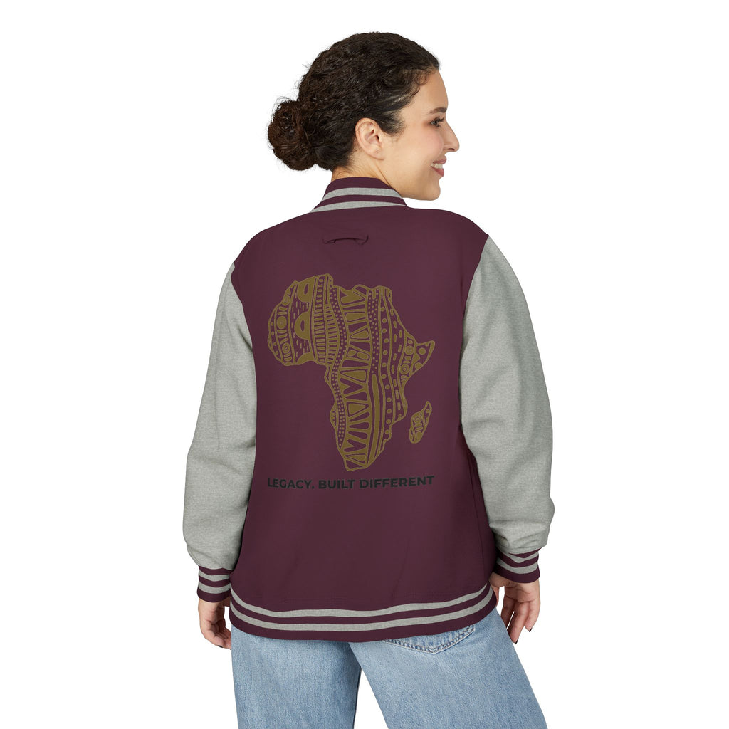 Letterman Jacket — African Pattern Map "Legacy. Built Different"