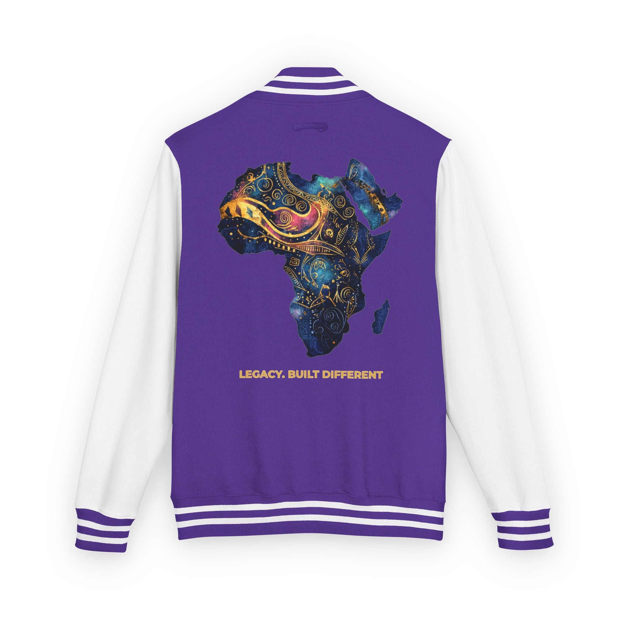 Africa Map Letterman Jacket — Colorful African Continent Graphic Bomber