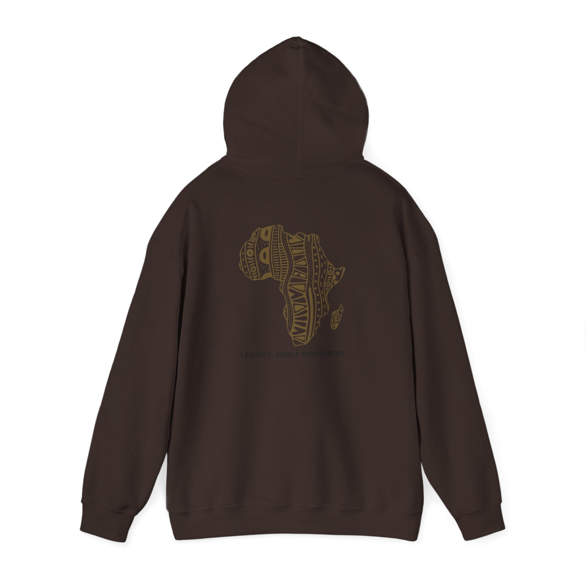 Africa Pattern Hoodie — "Legacy. Built Different." Graphic Sweatshirt