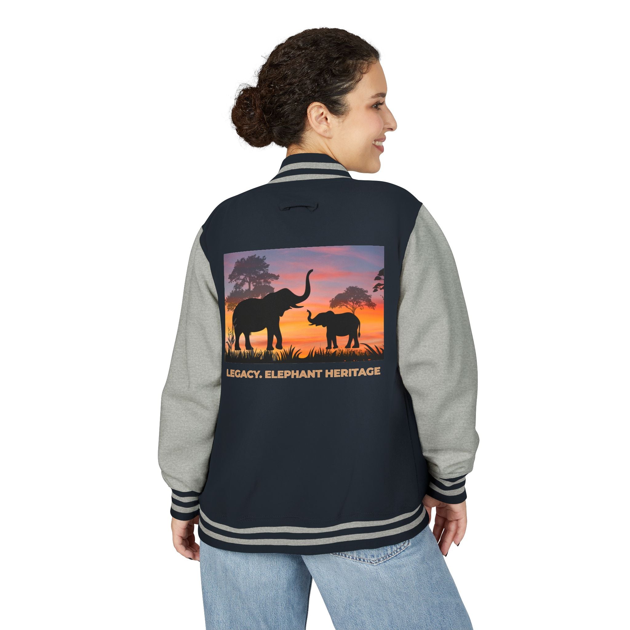 Letterman Jacket — Legacy Elephant Heritage Sunset Design