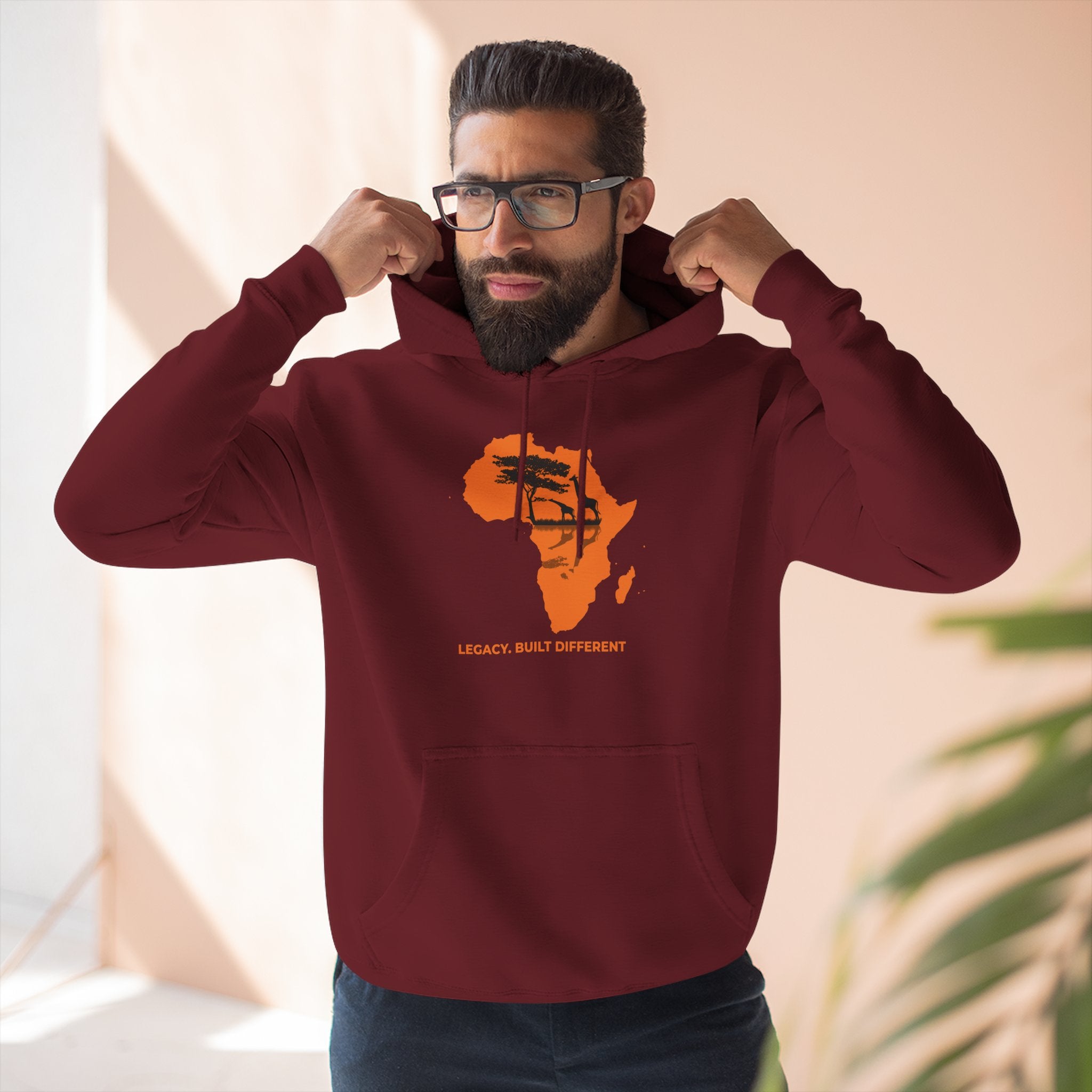 Africa Silhouette Hoodie — 'Legacy: Built Different' Graphic Pullover