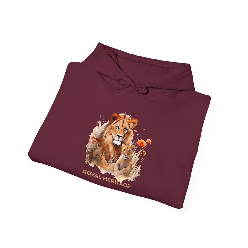 Hoodie — 'Royal Heritage' Lion & Cub Graphic Pullover