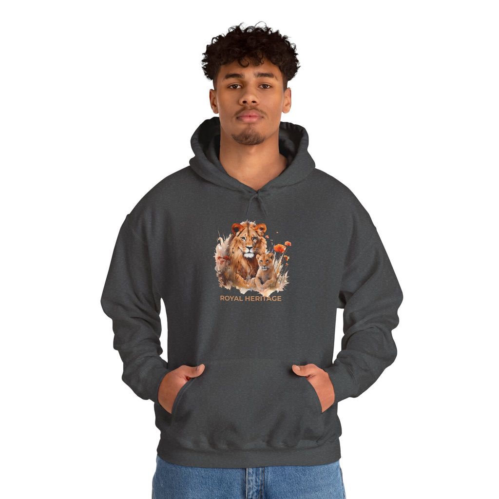 Hoodie — 'Royal Heritage' Lion & Cub Graphic Pullover