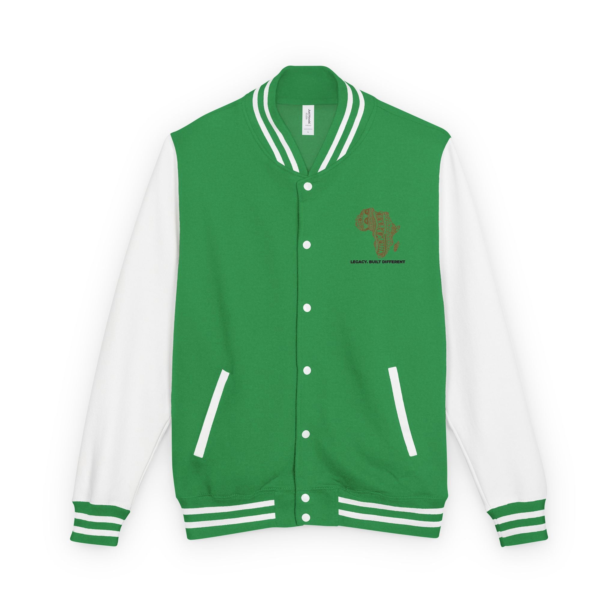 Letterman Jacket — African Pattern Map "Legacy. Built Different"
